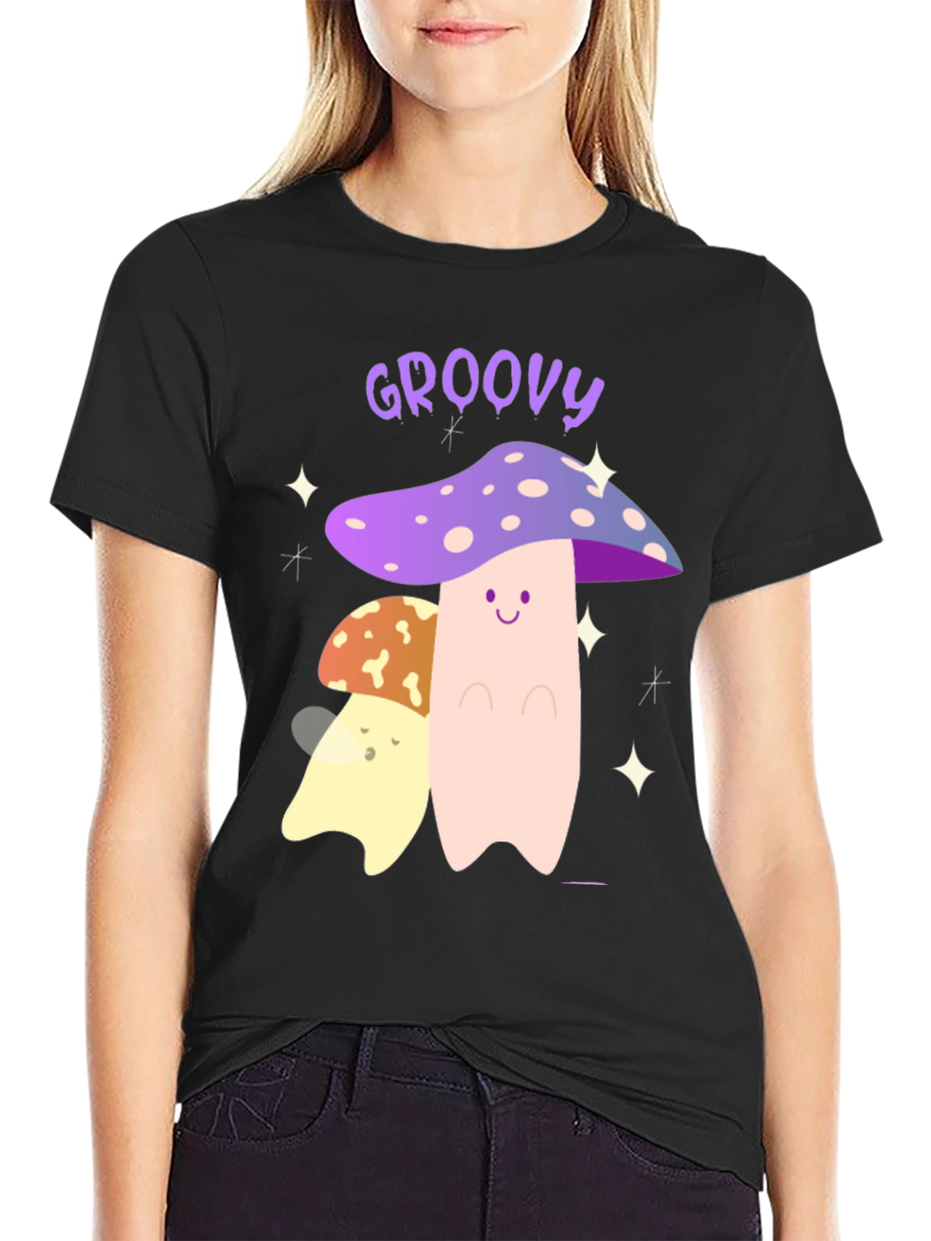 Groovy Mushroom Graphic Tee - Funky T-Shirt
