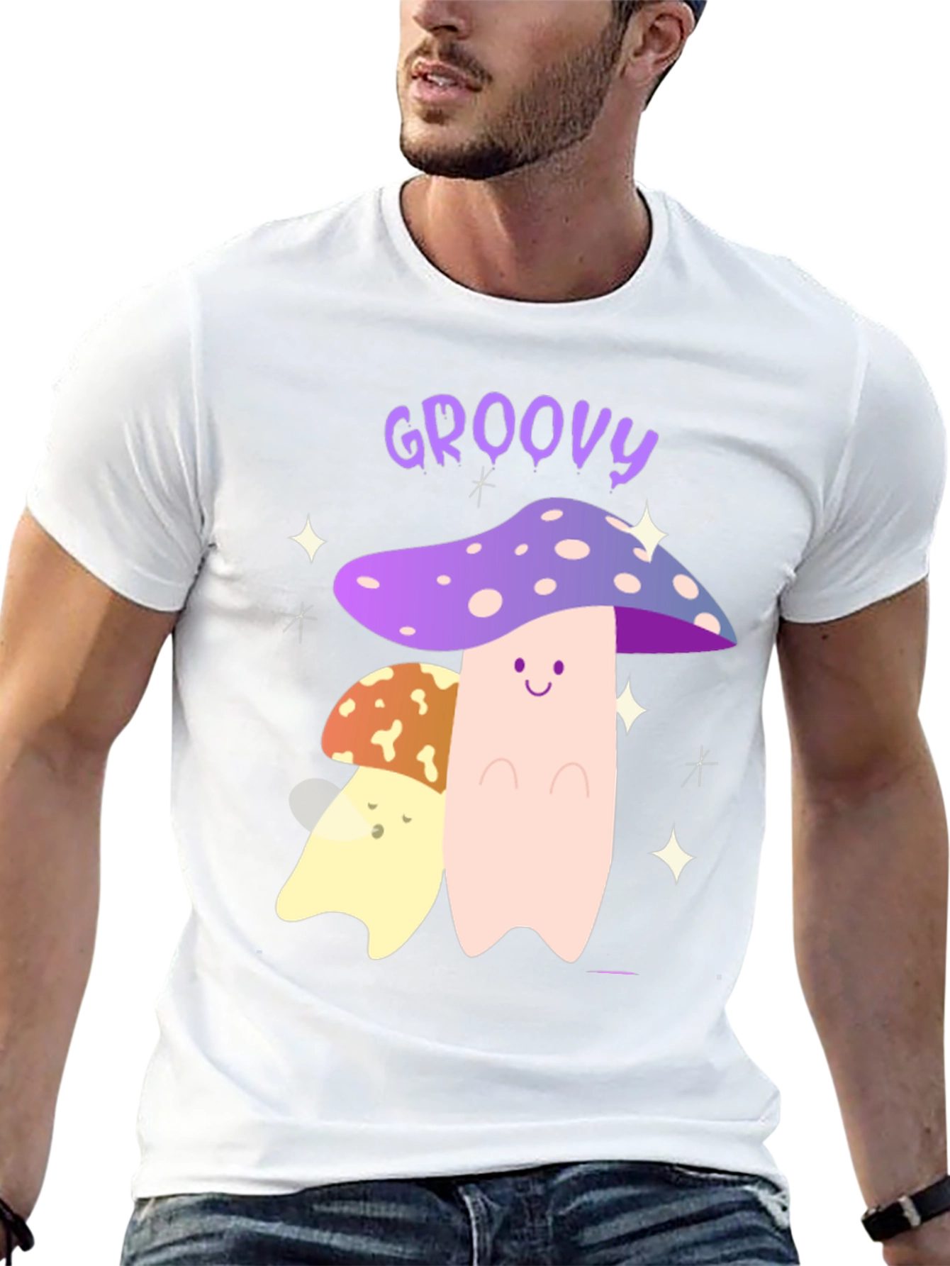 Groovy Mushroom Graphic Tee - Funky T-Shirt