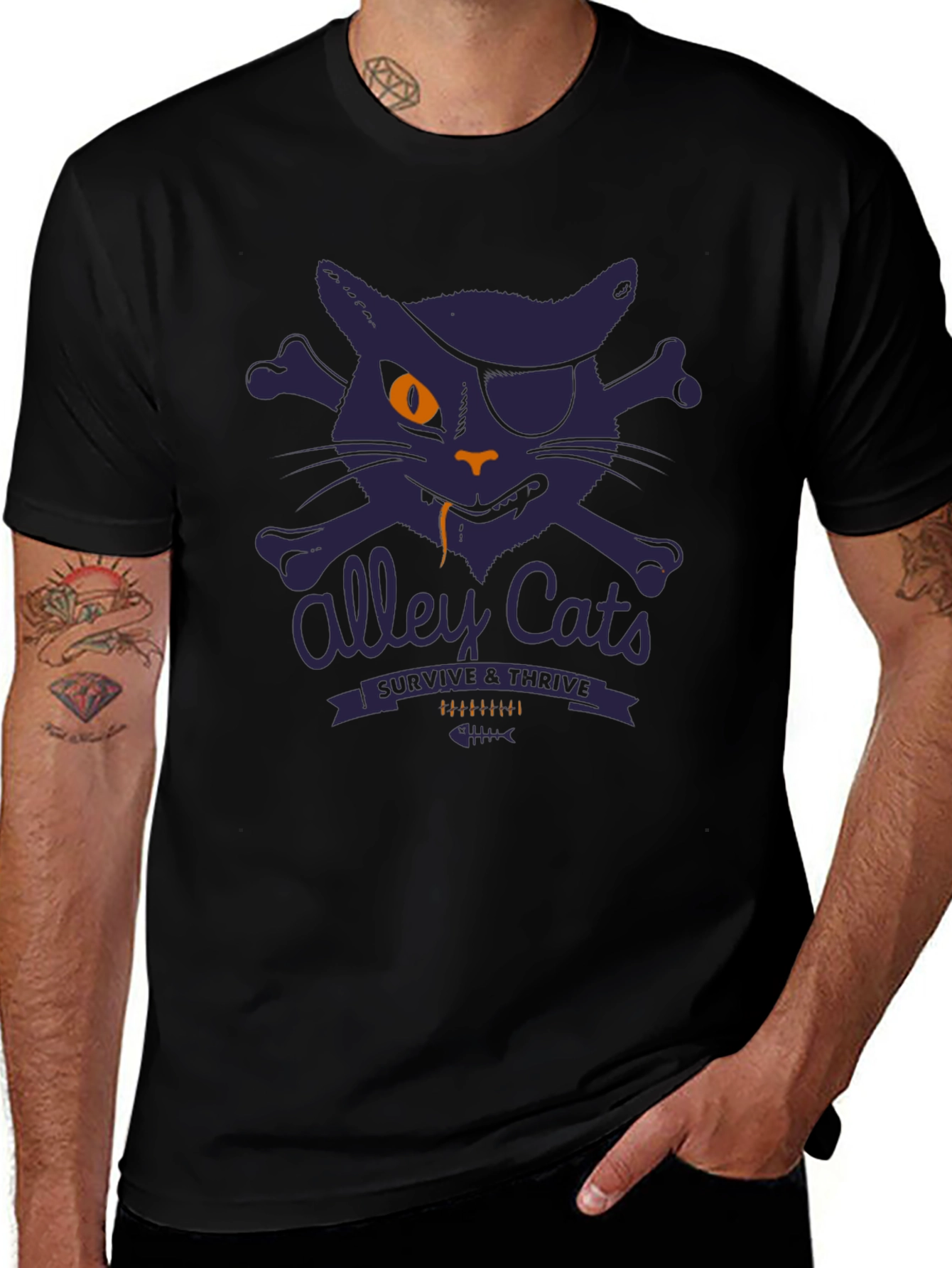 Alley Cats Survive & Thrive T-Shirt - Pirate Cat