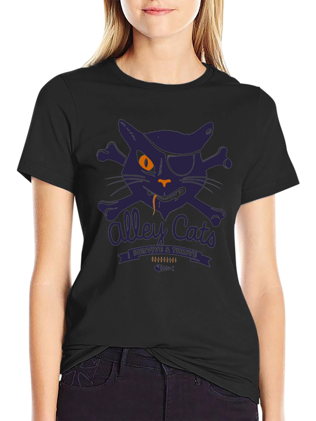 Alley Cats Survive & Thrive T-Shirt - Pirate Cat