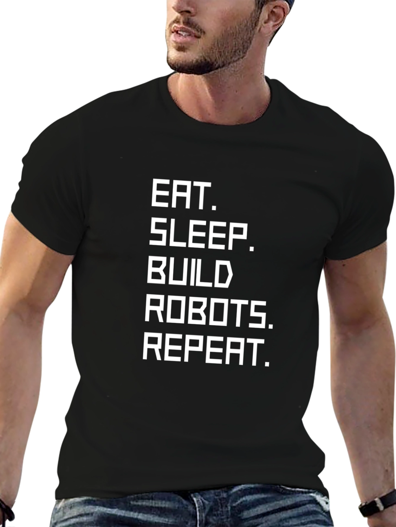Eat Sleep Build Robots Repeat T-Shirt - Black