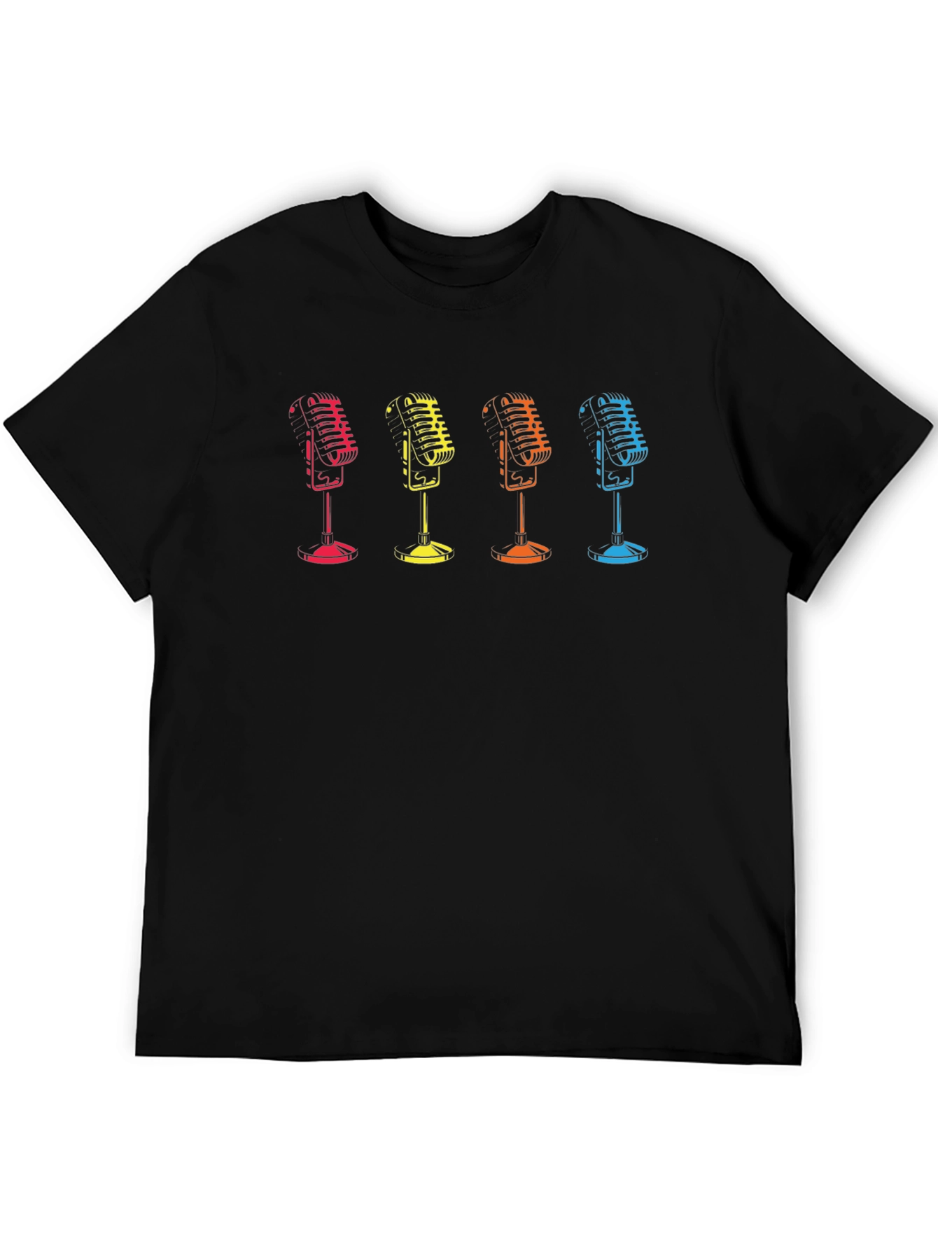 Retro Mic Graphic Tee - Classic Vocal Style