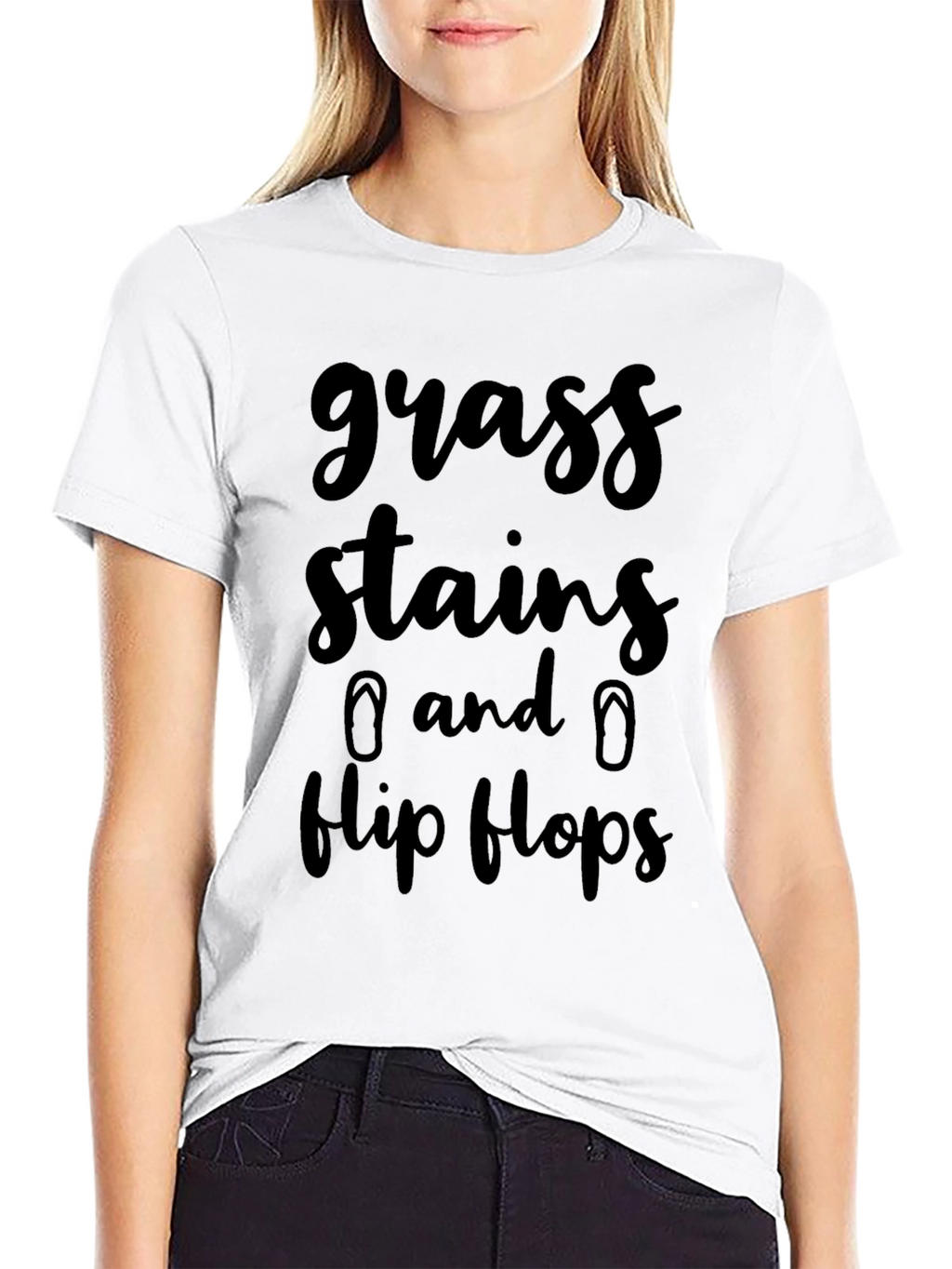 Grass Stains & Flip Flops Black T-Shirt