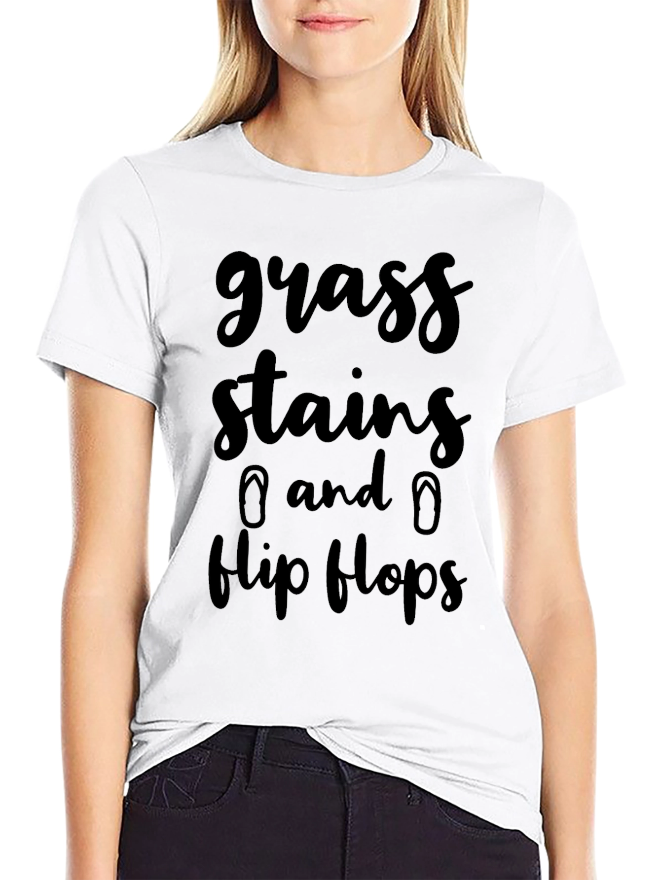 Grass Stains & Flip Flops Black T-Shirt