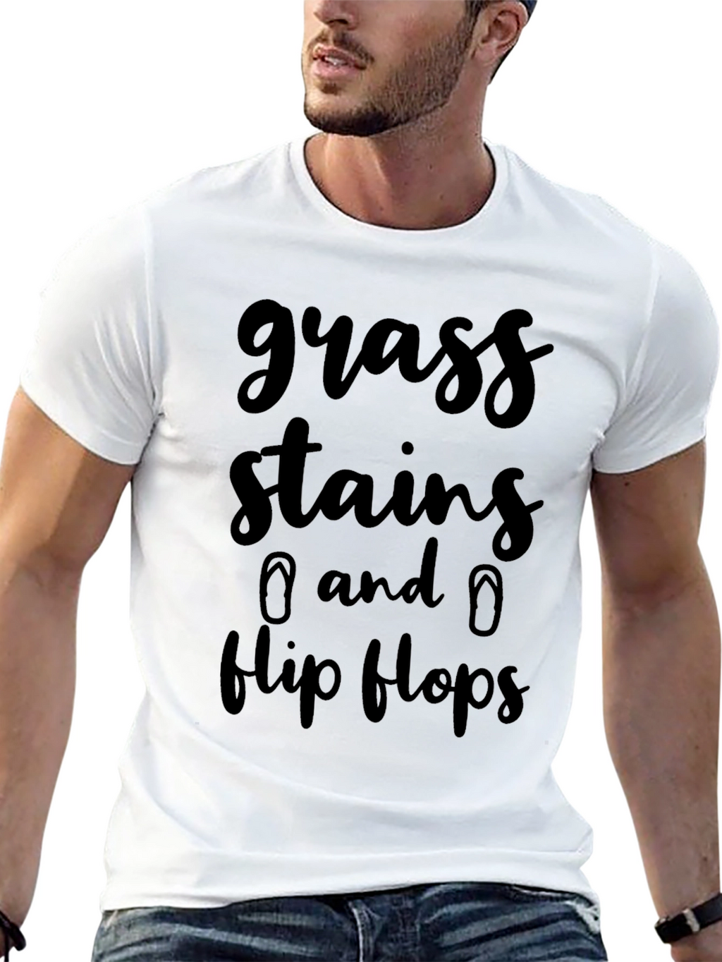 Grass Stains & Flip Flops Black T-Shirt