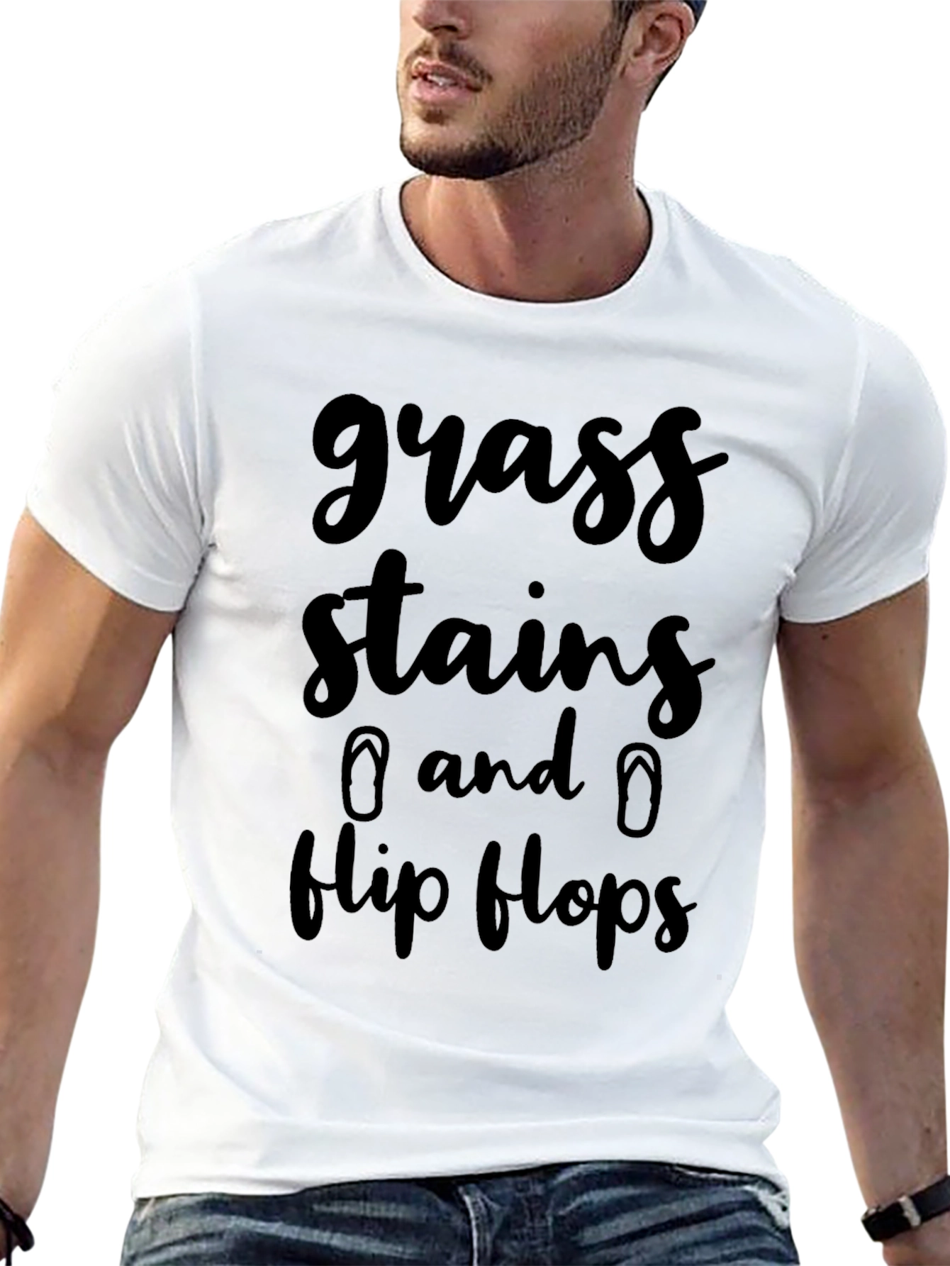 Grass Stains & Flip Flops Black T-Shirt