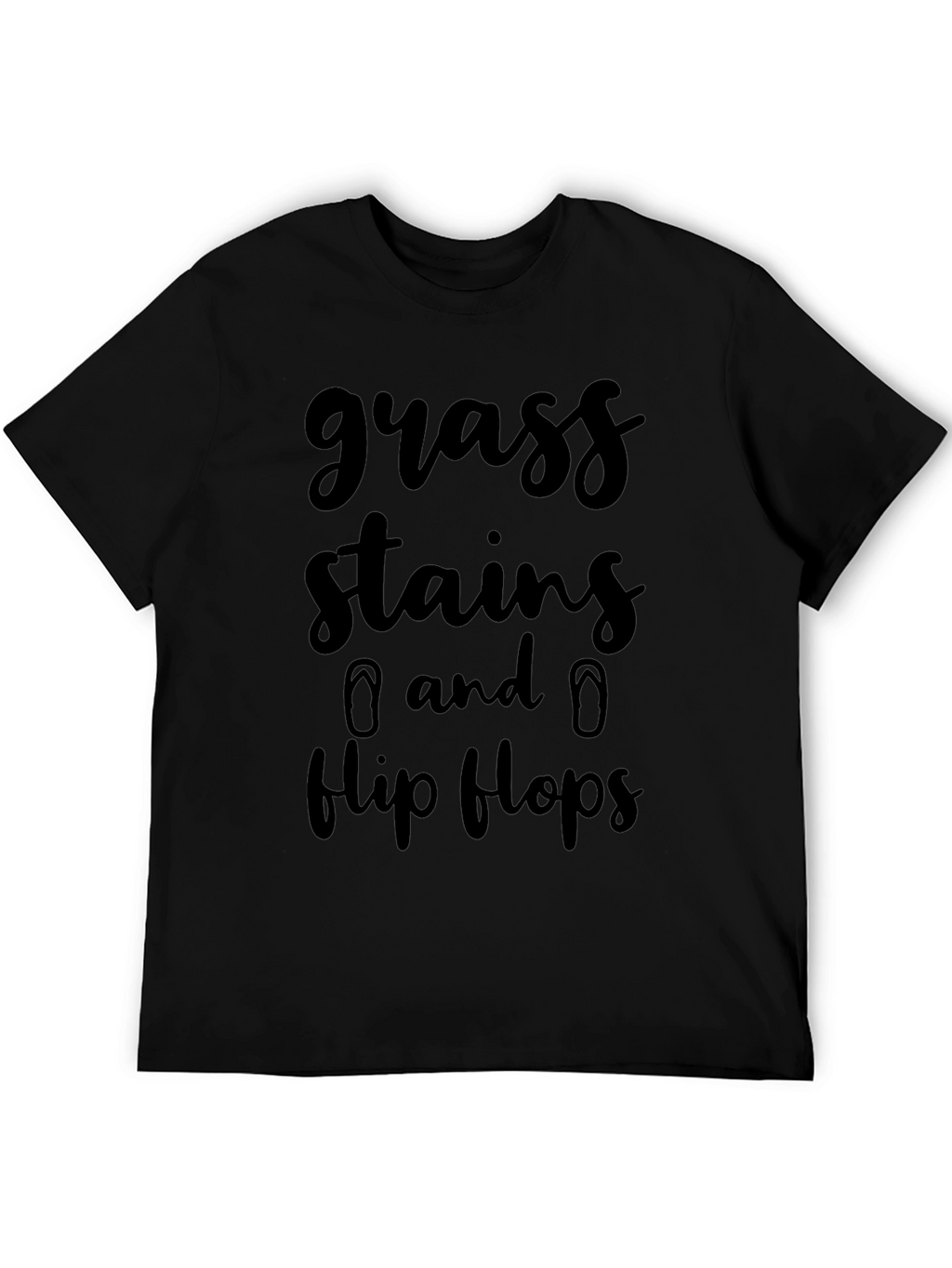 Grass Stains & Flip Flops Black T-Shirt