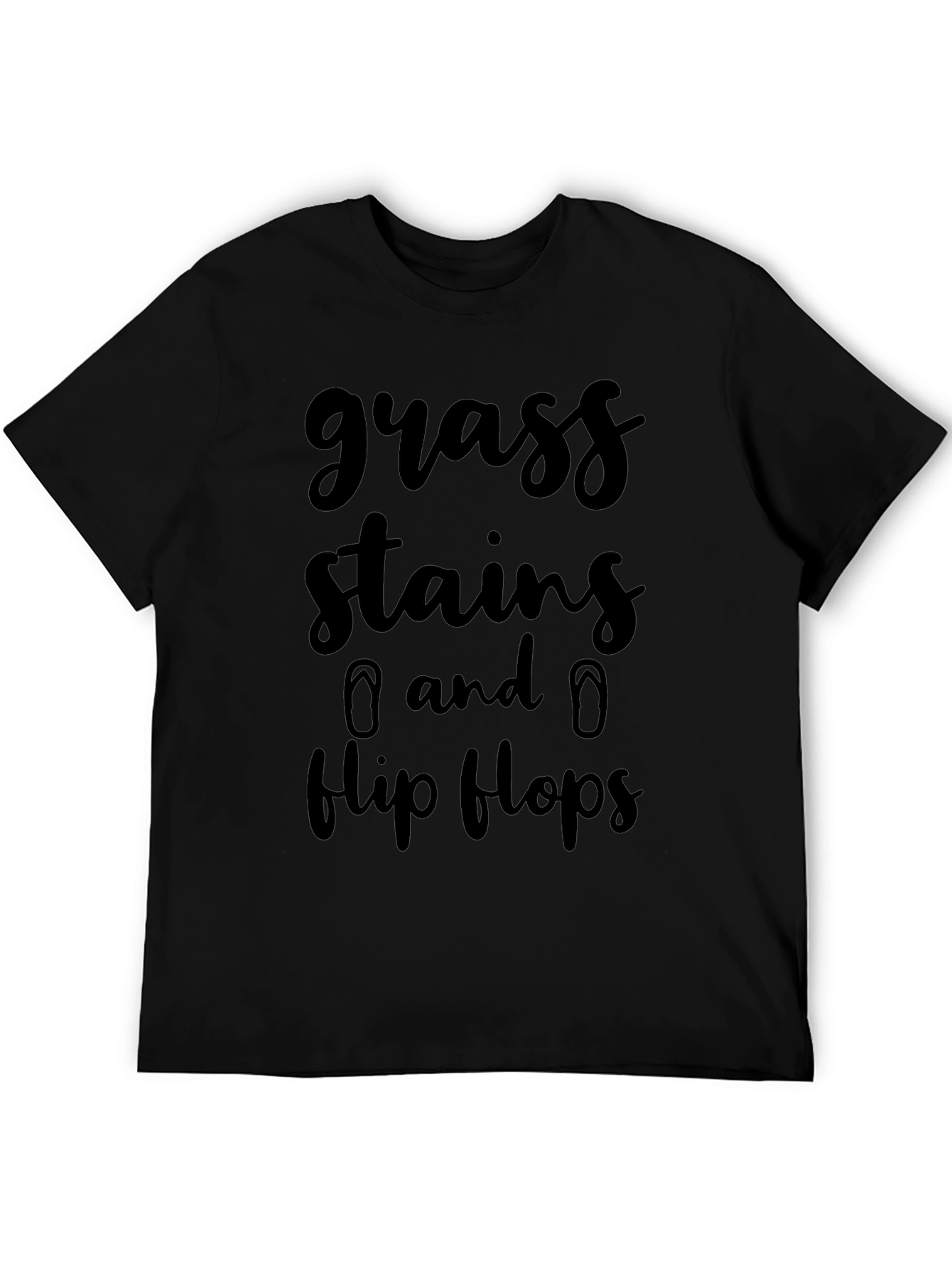 Grass Stains & Flip Flops Black T-Shirt