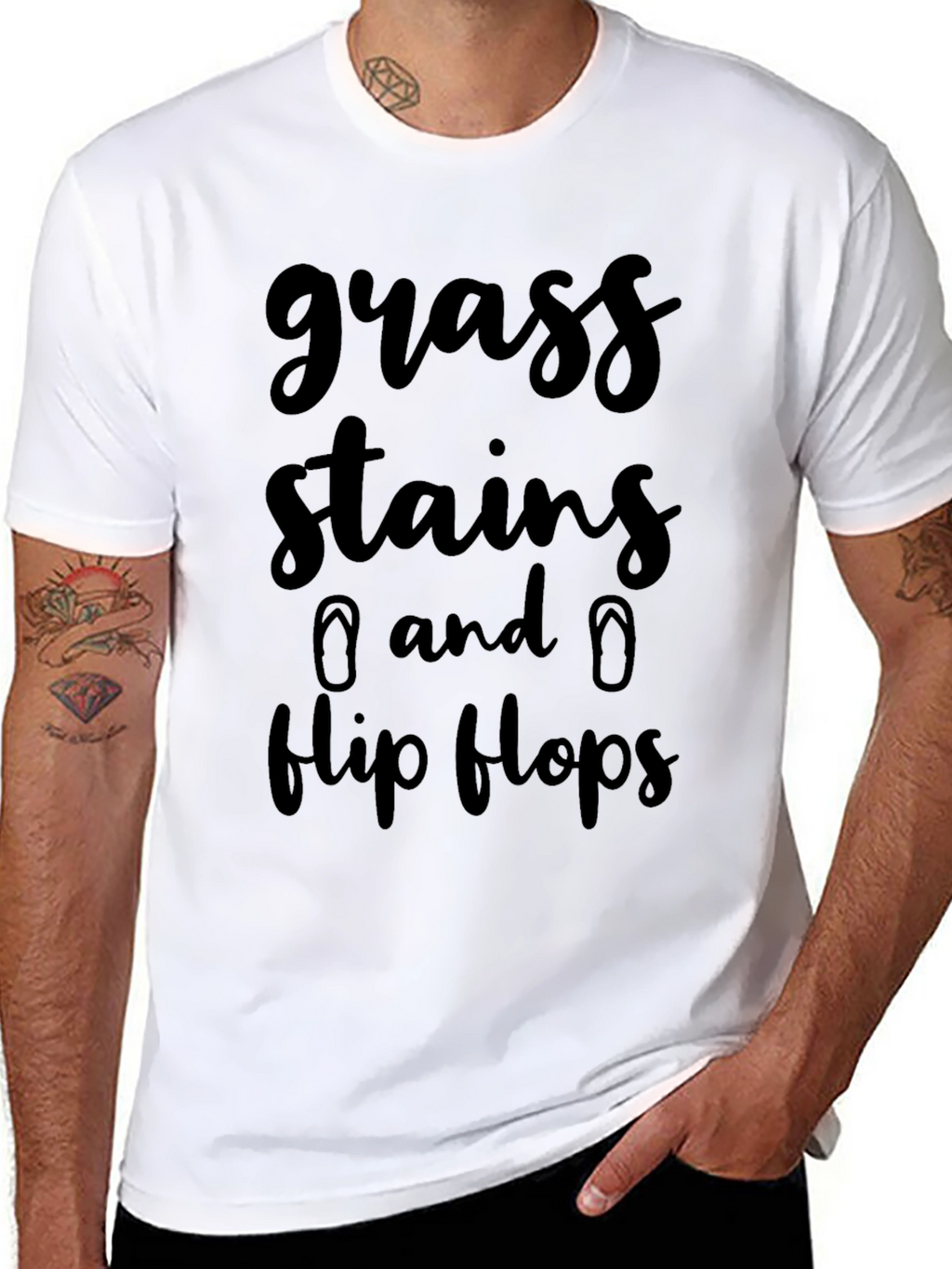 Grass Stains & Flip Flops Black T-Shirt