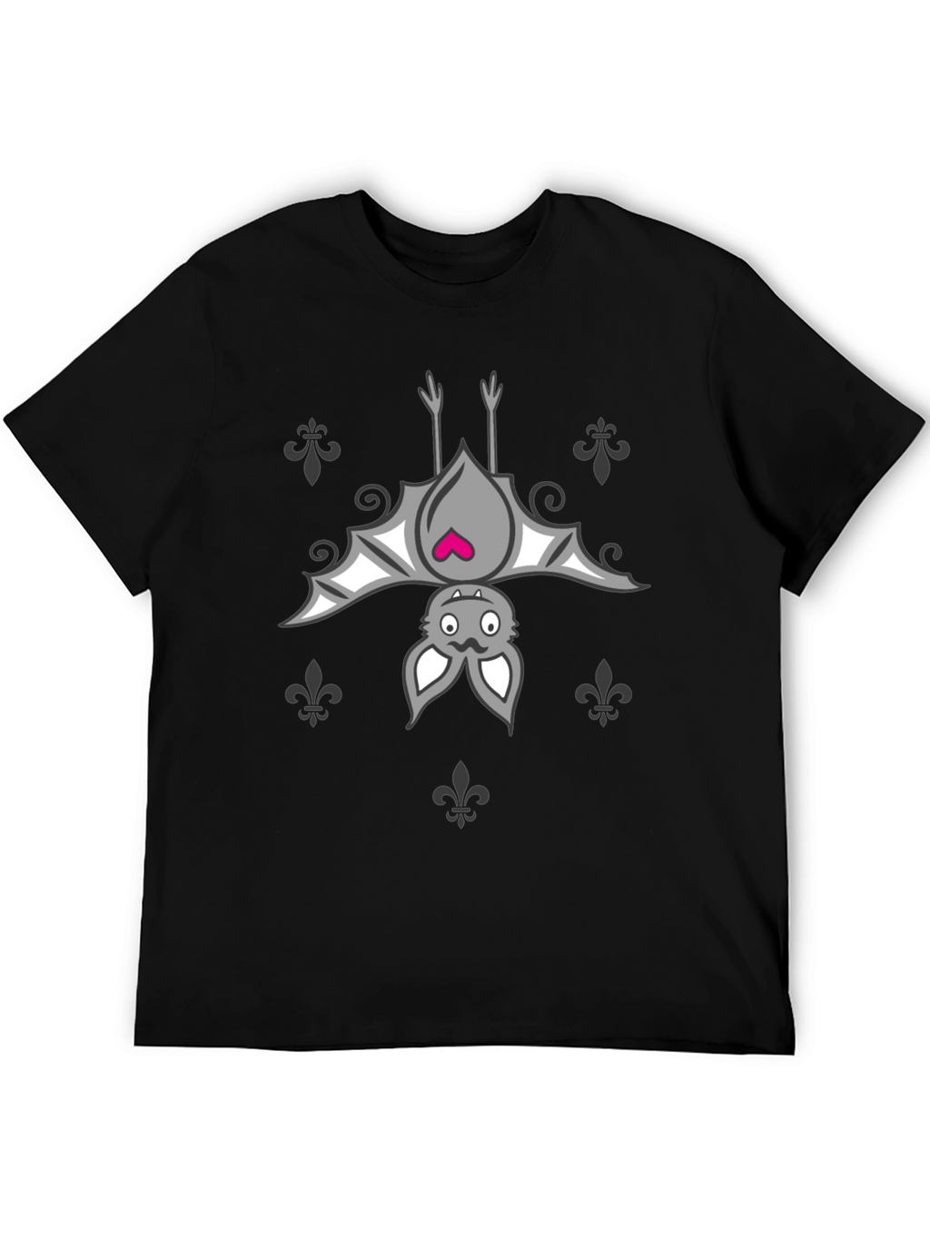 Cute Bat Graphic Black T-Shirt - Unisex