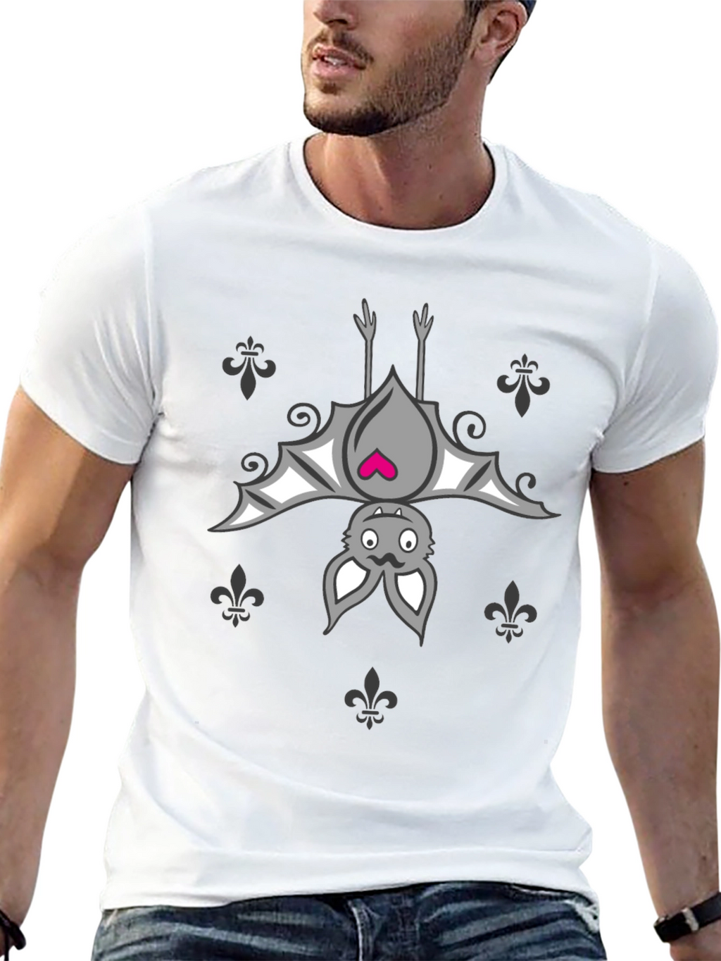 Cute Bat Graphic Black T-Shirt - Unisex