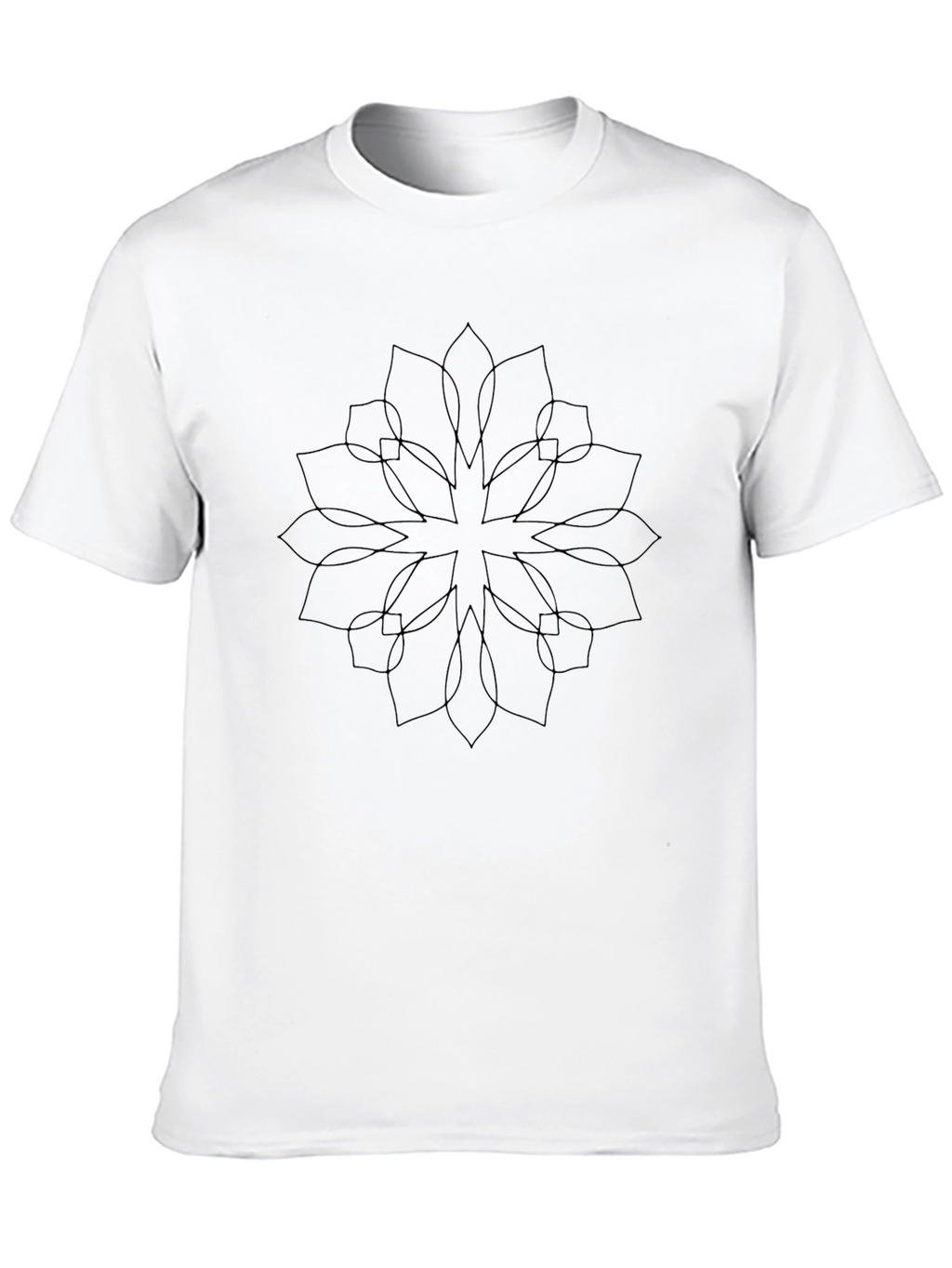 Abstract Floral Design Black T-Shirt