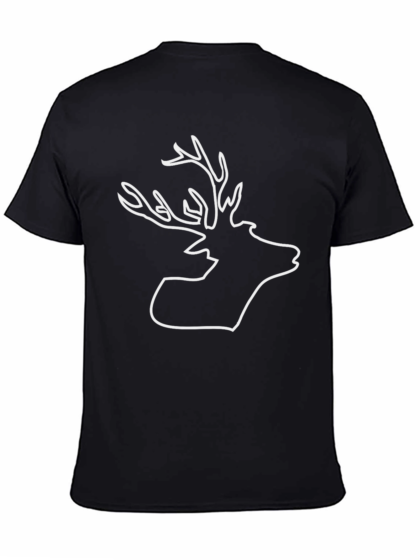 Stag Outline Graphic Black T-Shirt