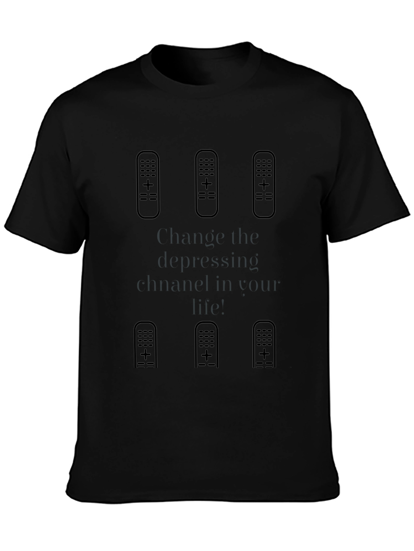 Change the Depressing Channel Black Tee