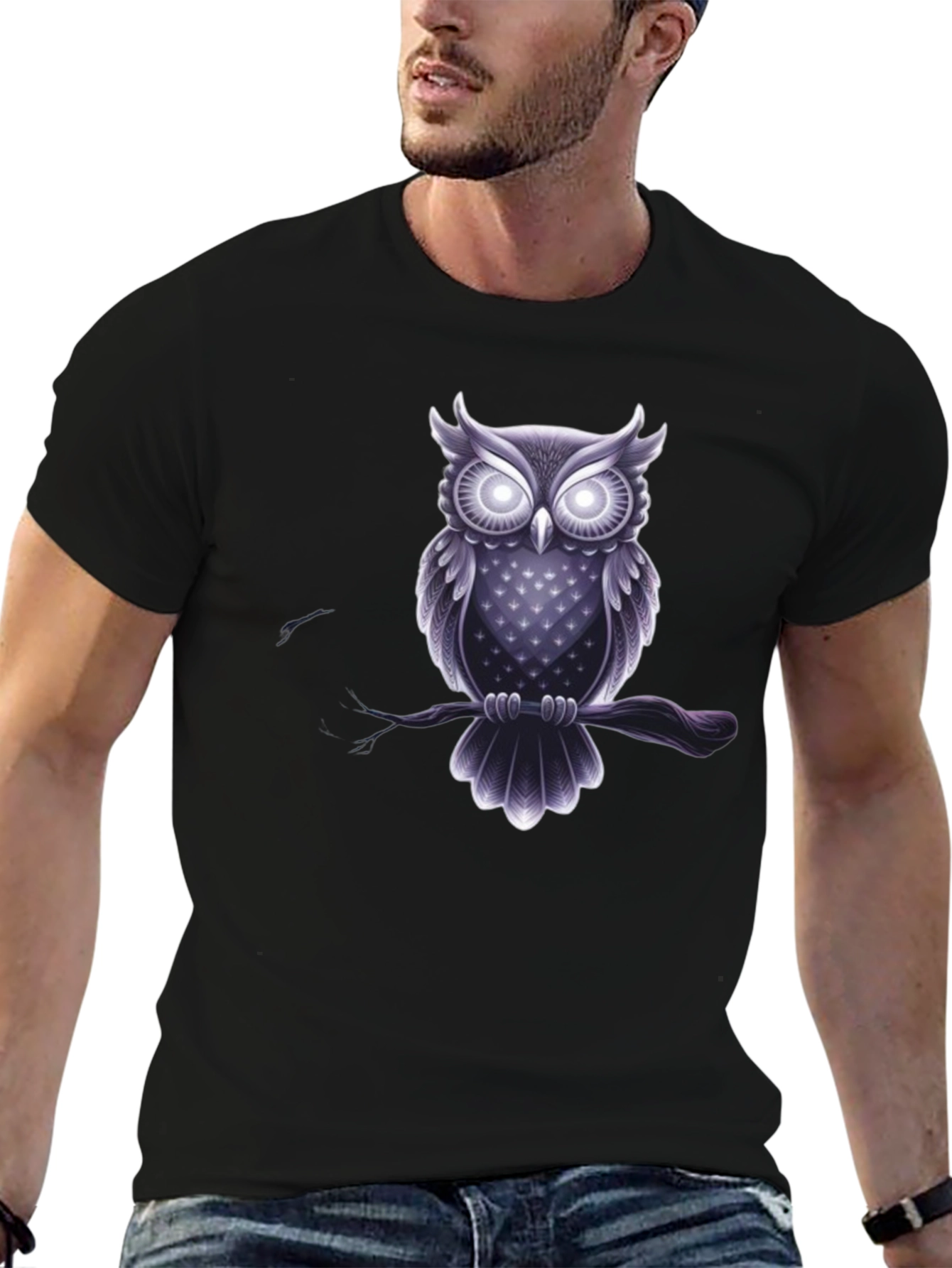 Owl Graphic Tee - Mens Black T-Shirt