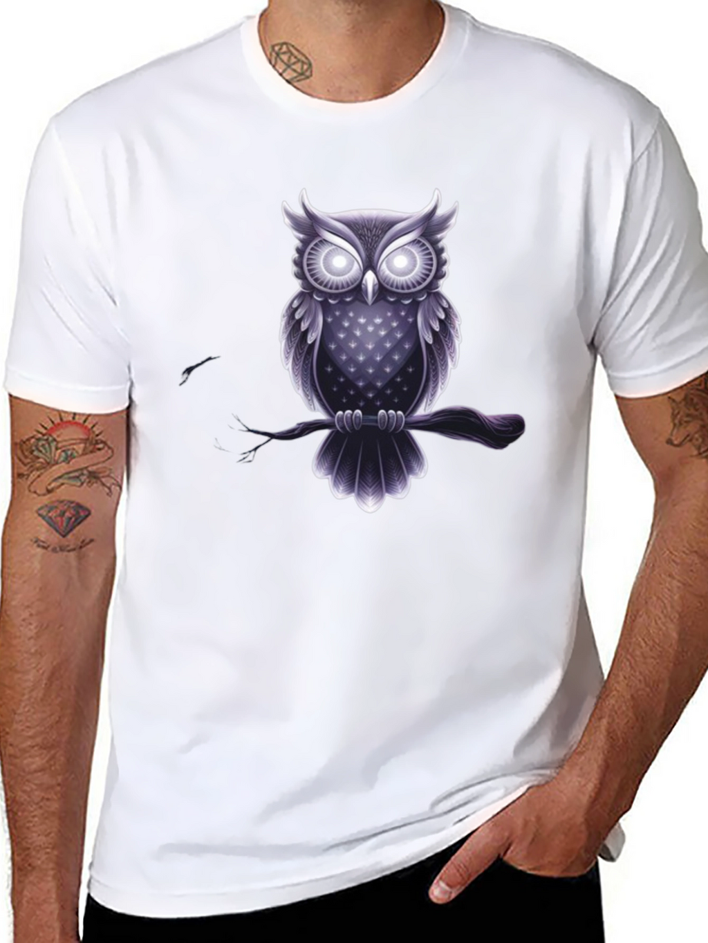 Owl Graphic Tee - Mens Black T-Shirt