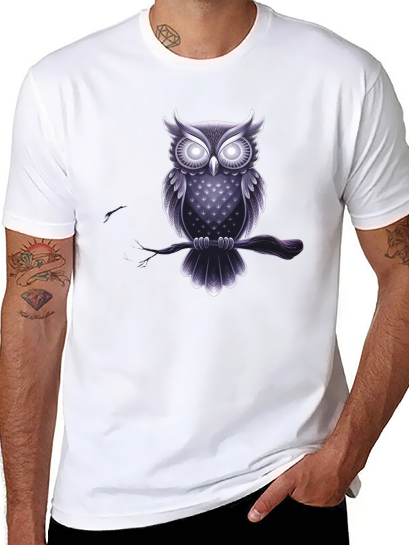 Owl Graphic Tee - Mens Black T-Shirt