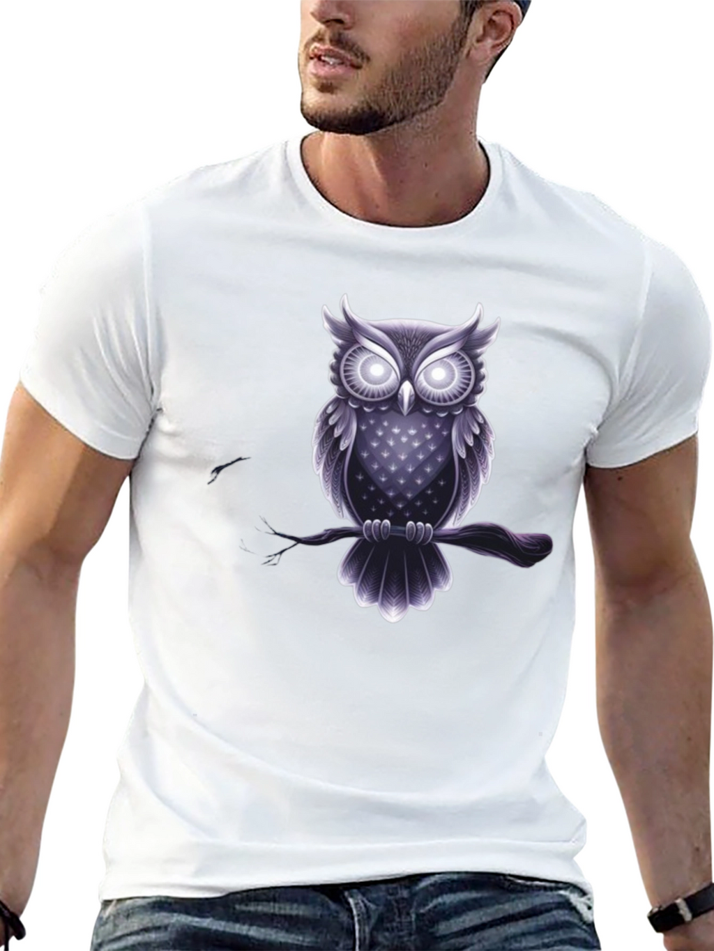 Owl Graphic Tee - Mens Black T-Shirt