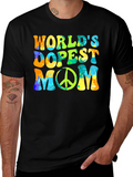 Worlds Dopest Mom T-Shirt: Retro Peace Sign Design