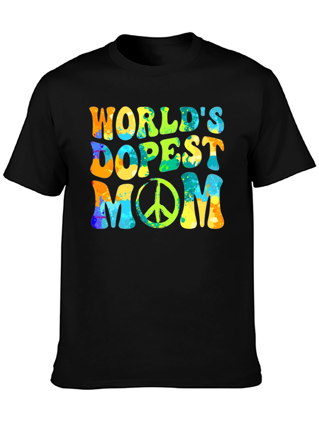 Worlds Dopest Mom T-Shirt: Retro Peace Sign Design
