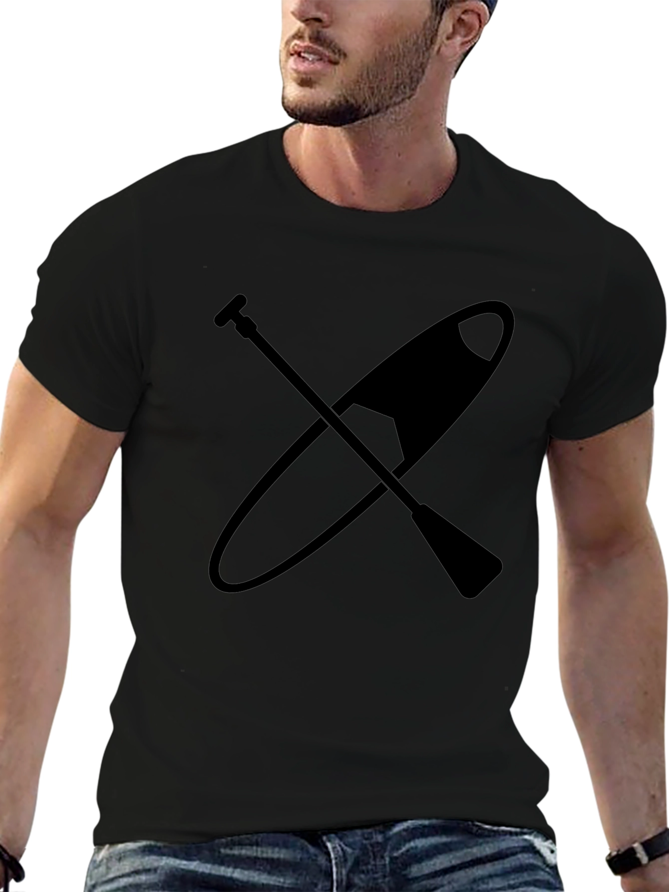 Paddle Board T-Shirt - Black Graphic Tee