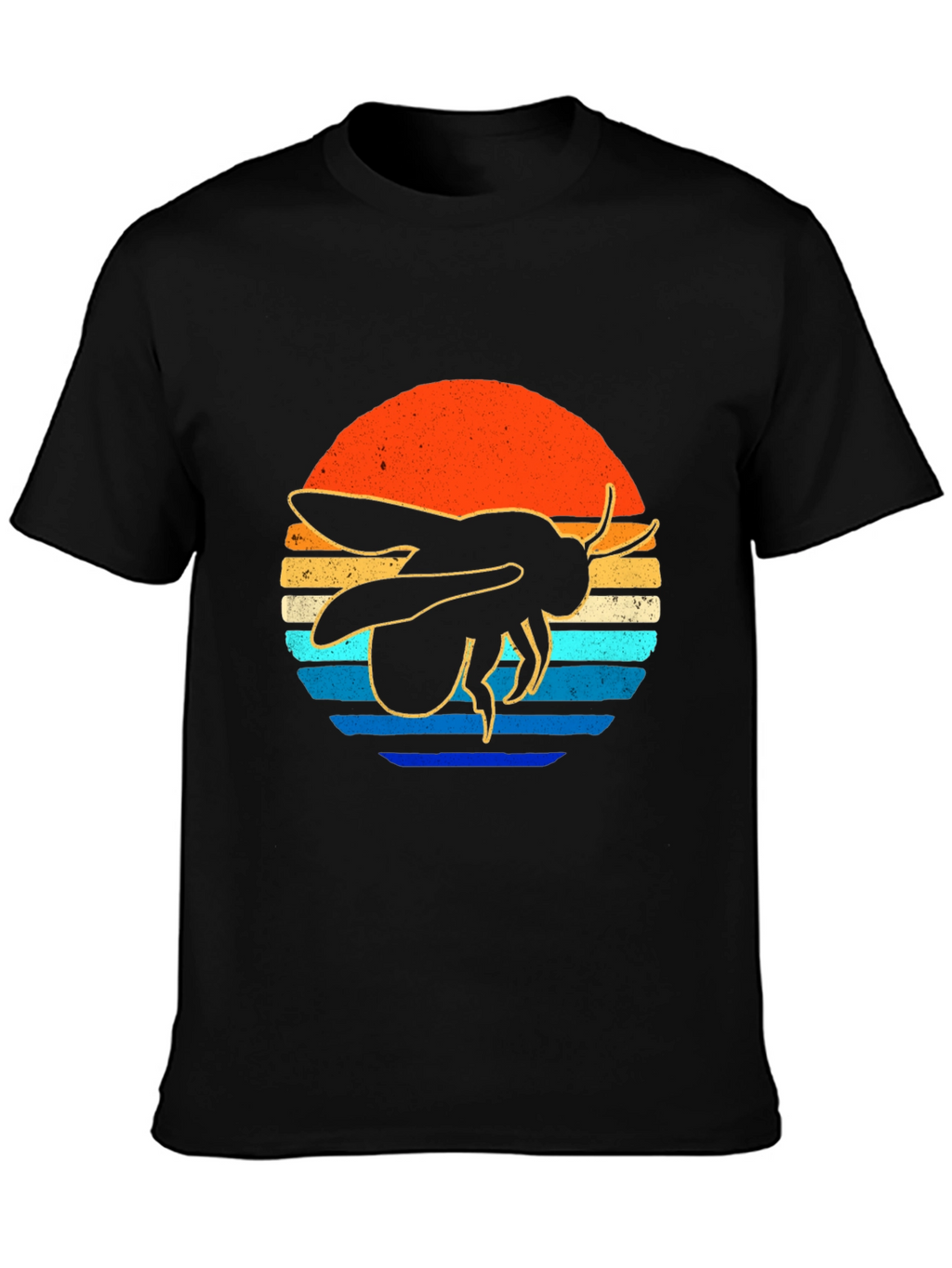Retro Bee Graphic Tee - Black T-Shirt