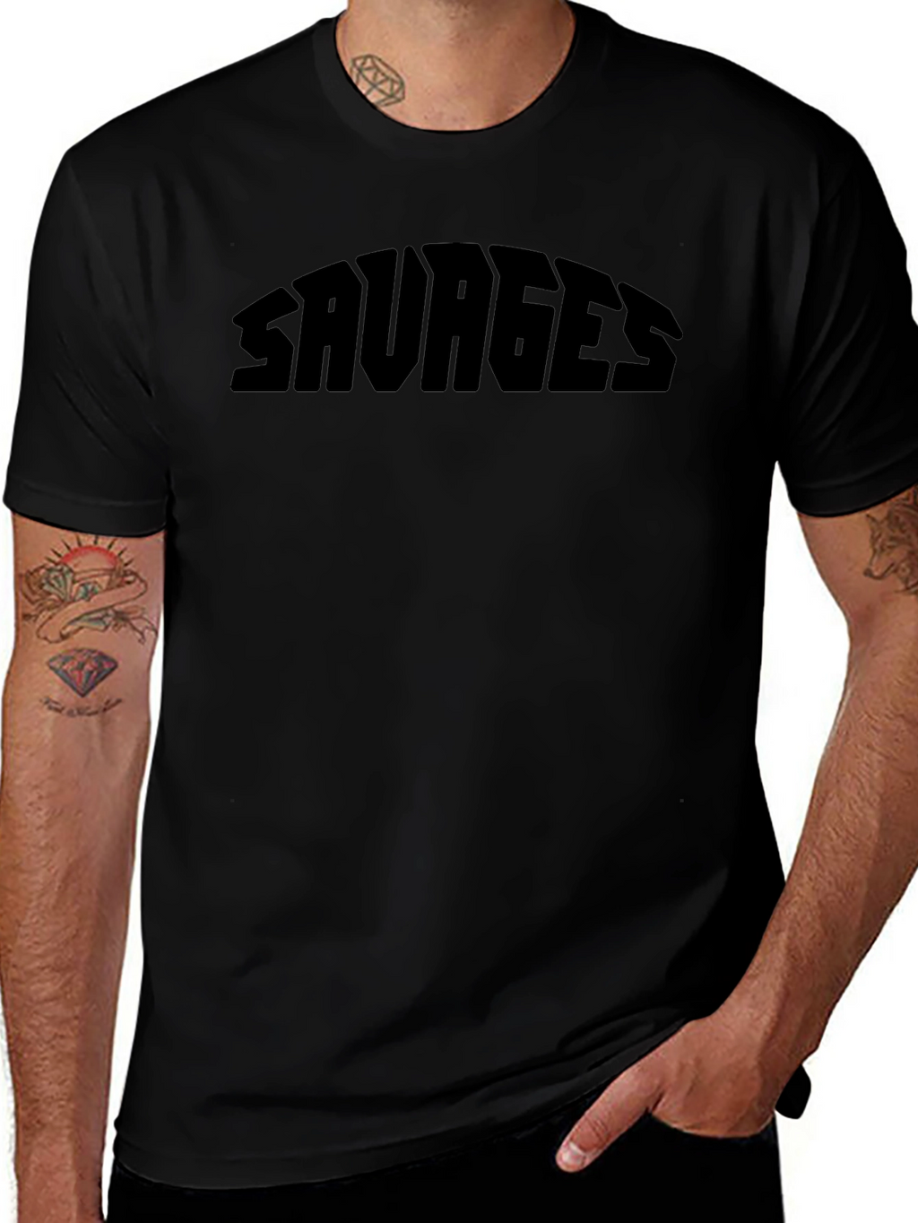Savages Graphic Print Tee - Black