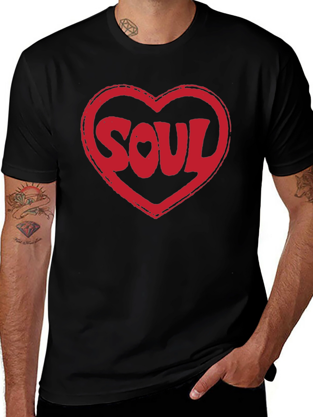 Soul Heart Graphic T-Shirt - Soft Black Tee