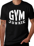 Gym Junkie Black Graphic T-Shirt