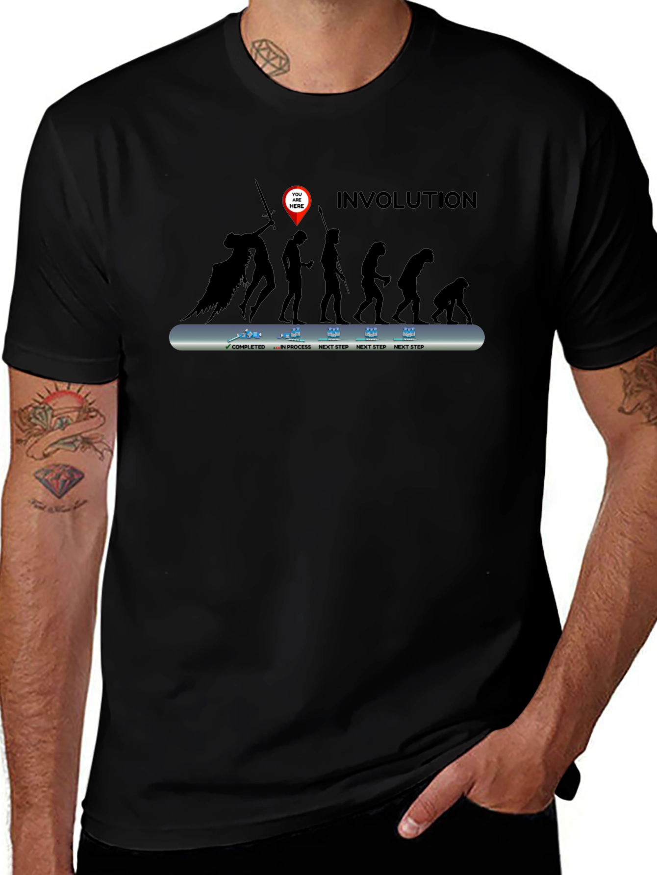 Involuted Evolution Mens Black T-Shirt