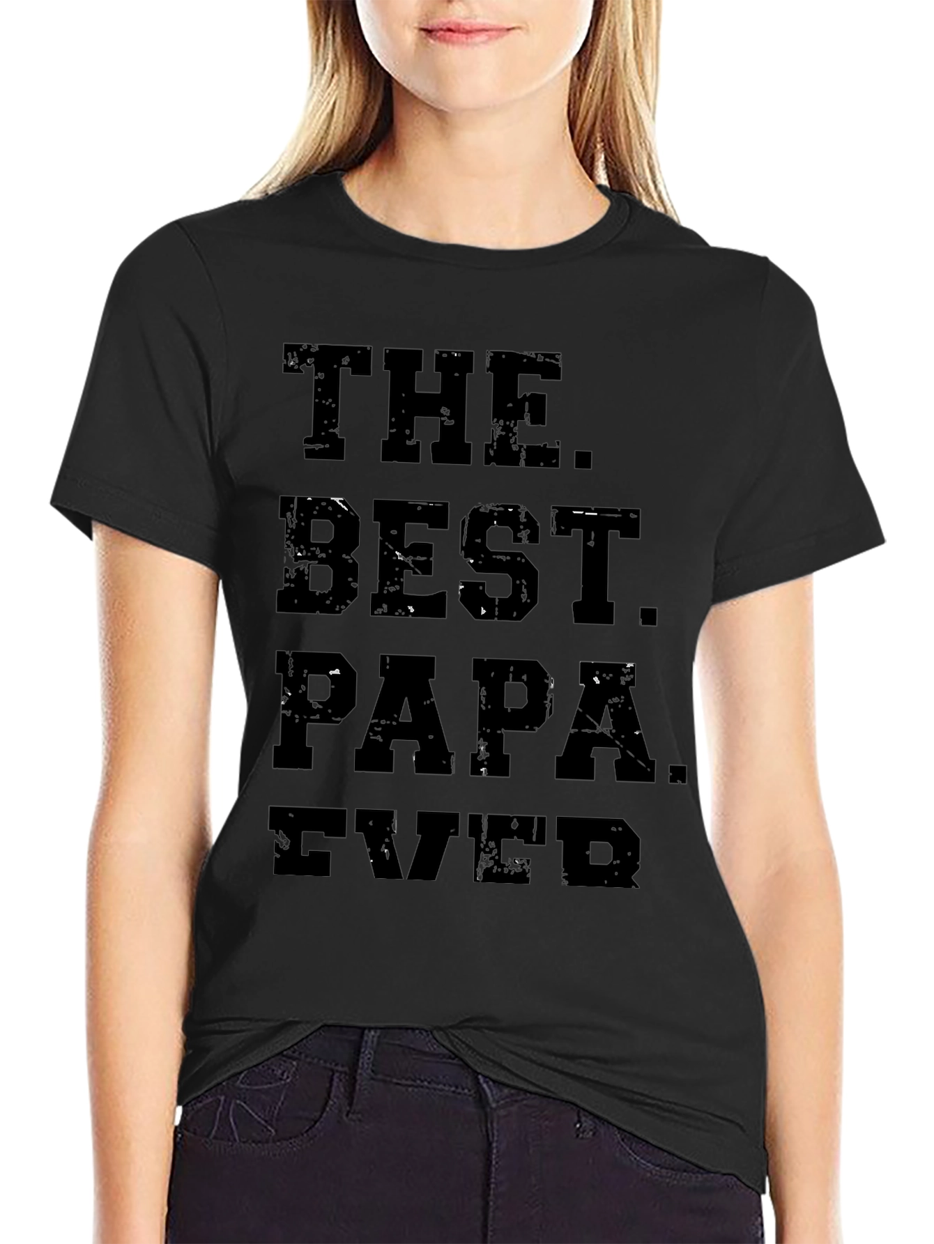The Best Papa Ever Black Graphic T-Shirt