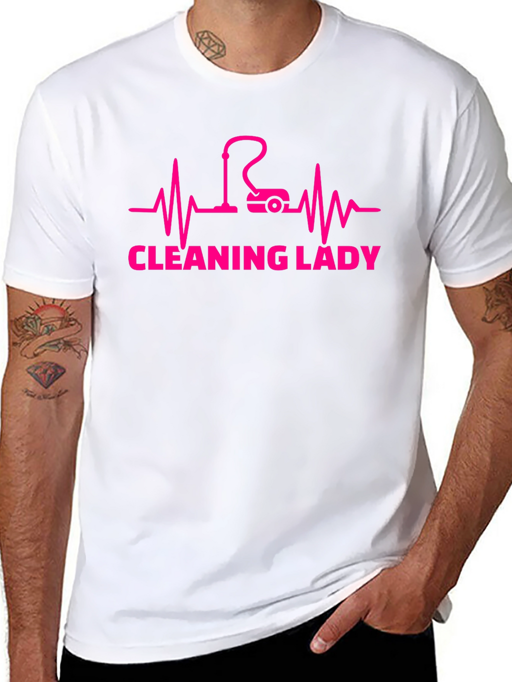 Cleaning Lady Heartbeat Graphic Tee - Black