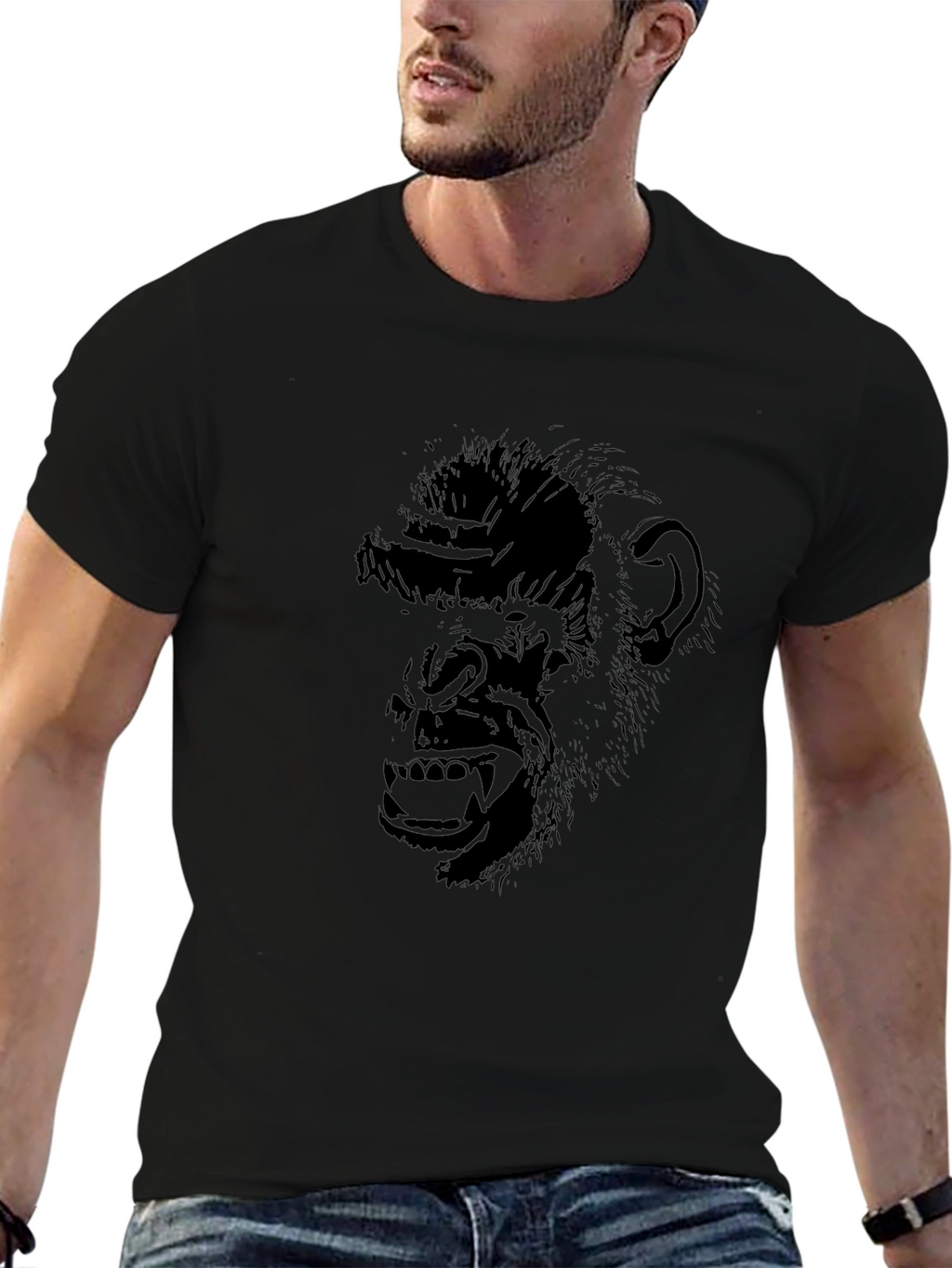 Chimpanzee Graphic Tee - Black
