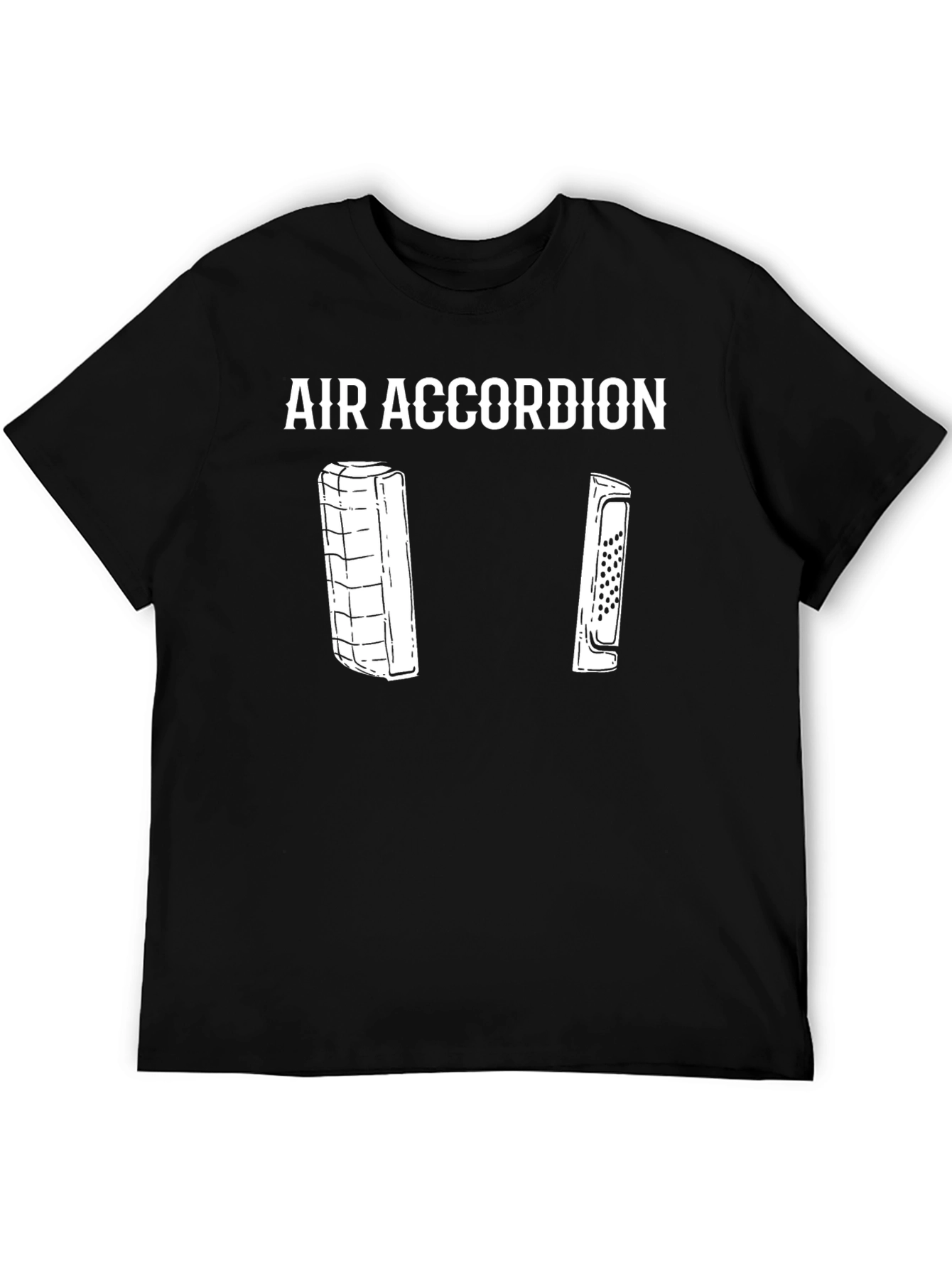 Air Accordion Black T-Shirt Funny Music Tee