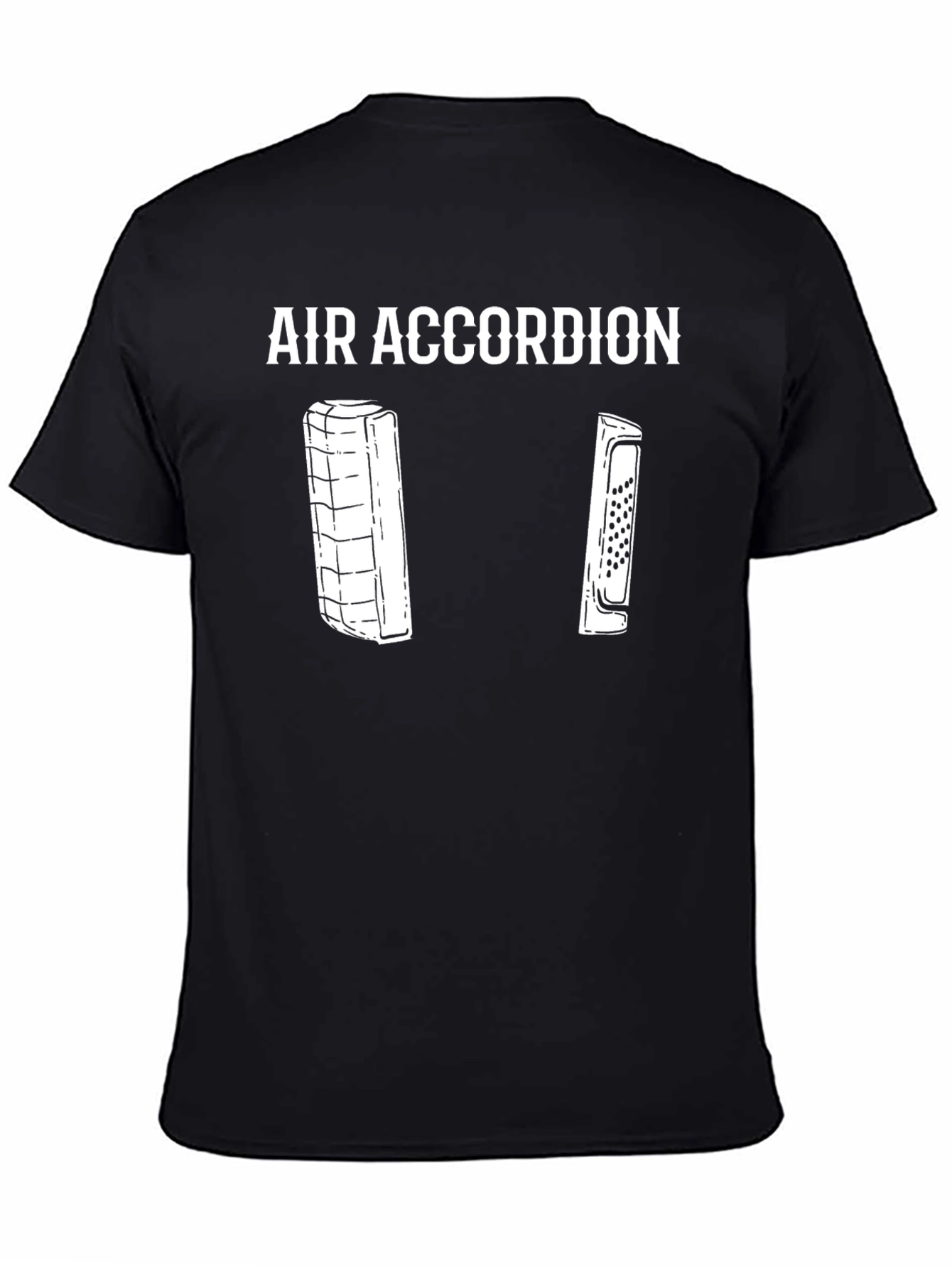 Air Accordion Black T-Shirt Funny Music Tee