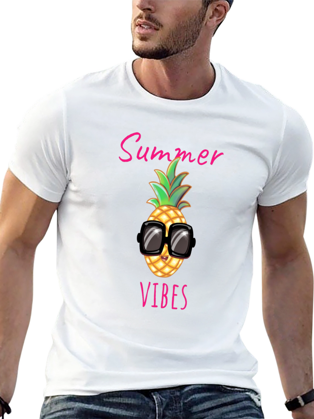 Summer Vibes Pineapple Graphic Tee