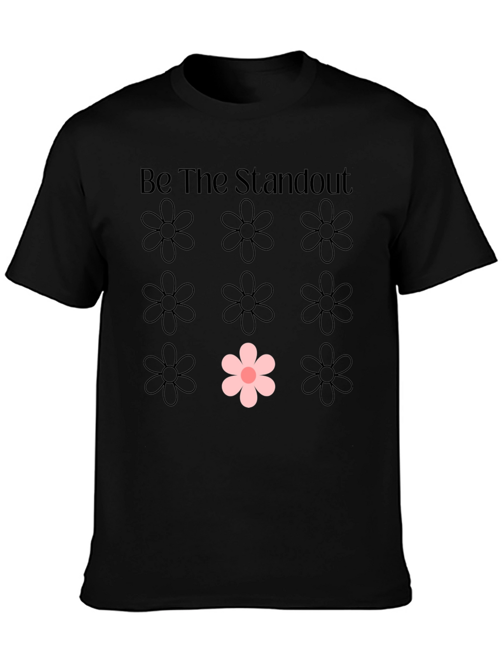 Be The Standout Flower Graphic Tee - Black