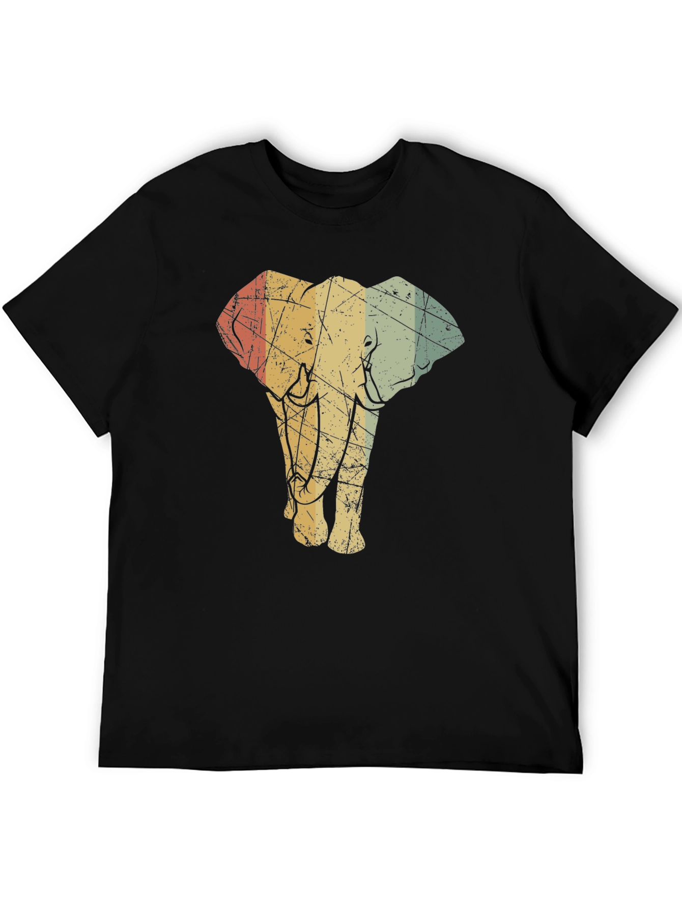Vintage Elephant Graphic Tee - Unisex Black T-Shirt