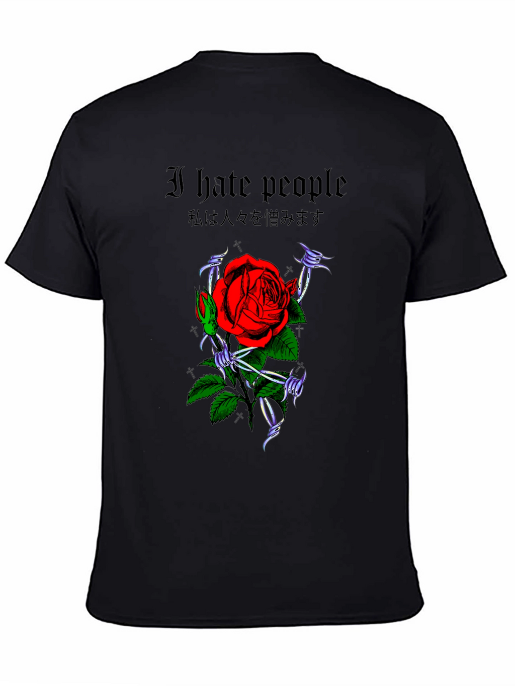 I Hate People Rose Graphic T-Shirt