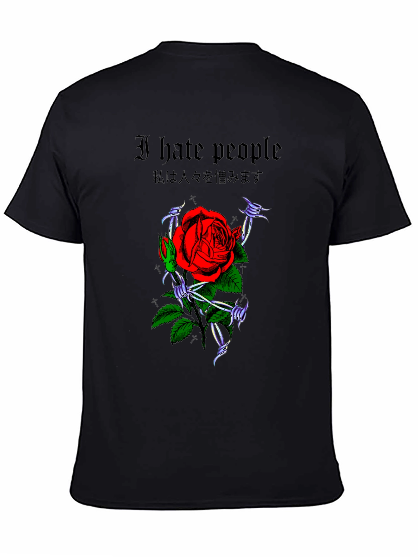 I Hate People Rose Graphic T-Shirt