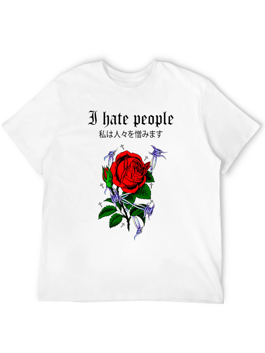 I Hate People Rose Graphic T-Shirt