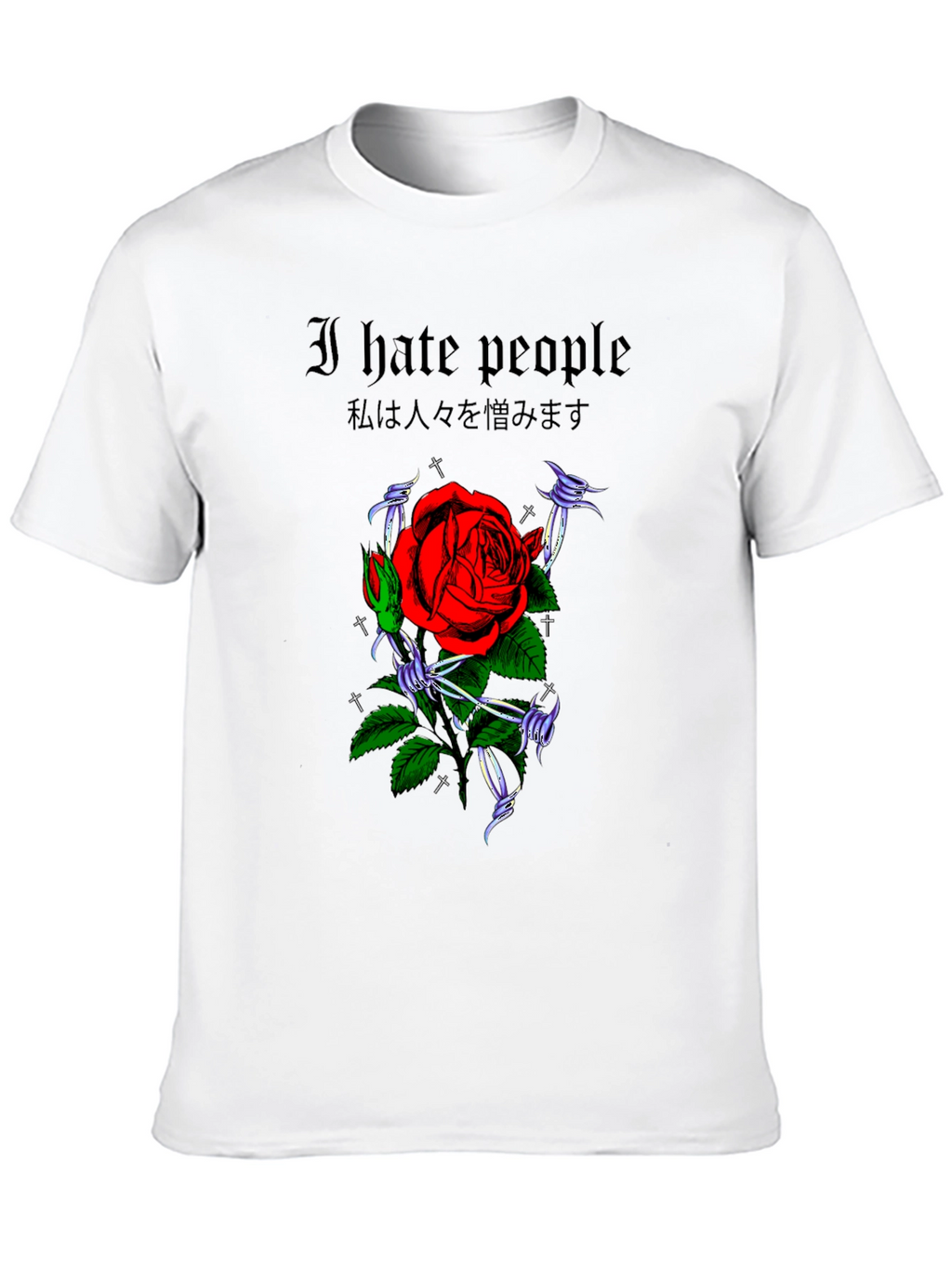 I Hate People Rose Graphic T-Shirt