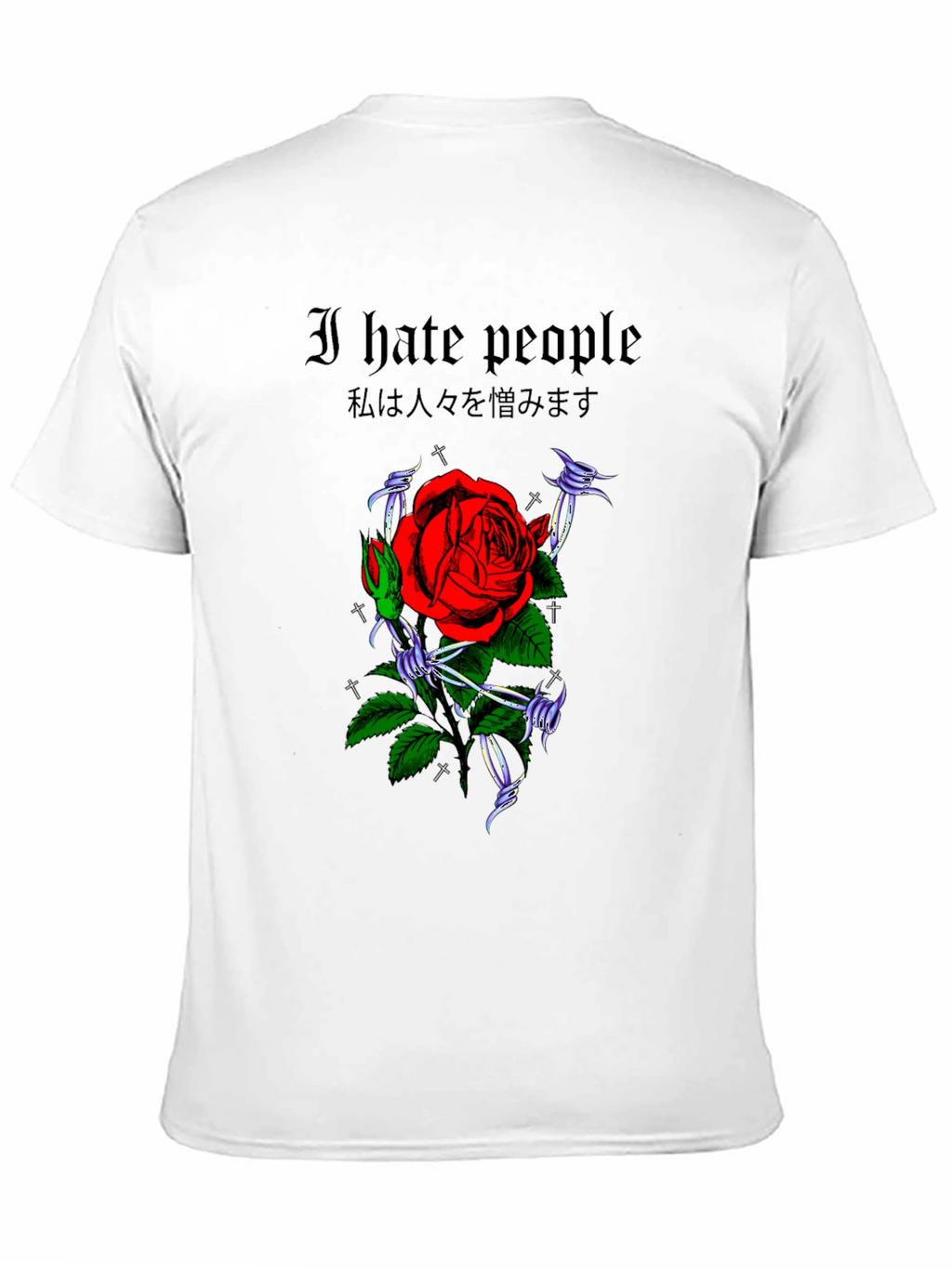 I Hate People Rose Graphic T-Shirt