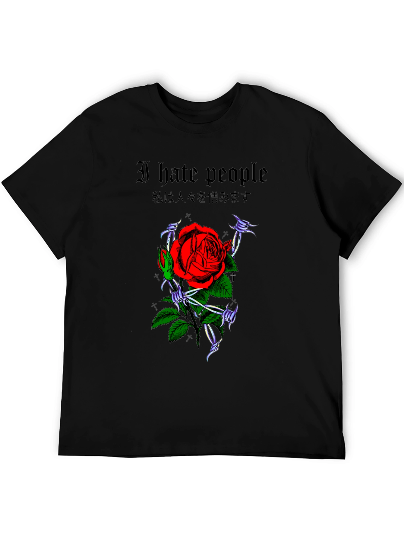 I Hate People Rose Graphic T-Shirt