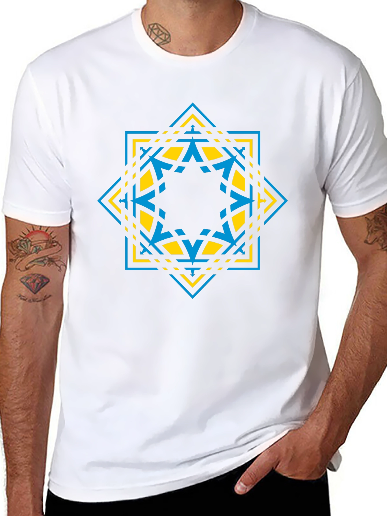 Geometric Star Graphic Tee - Modern Design