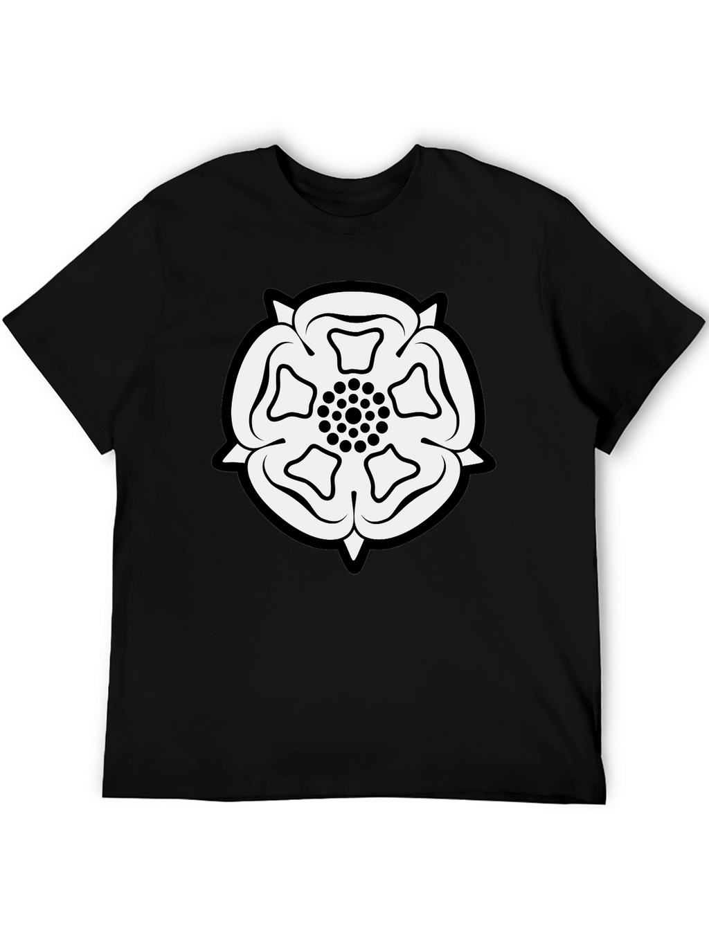 Yorkshire Rose Black T-Shirt - Classic England Emblem