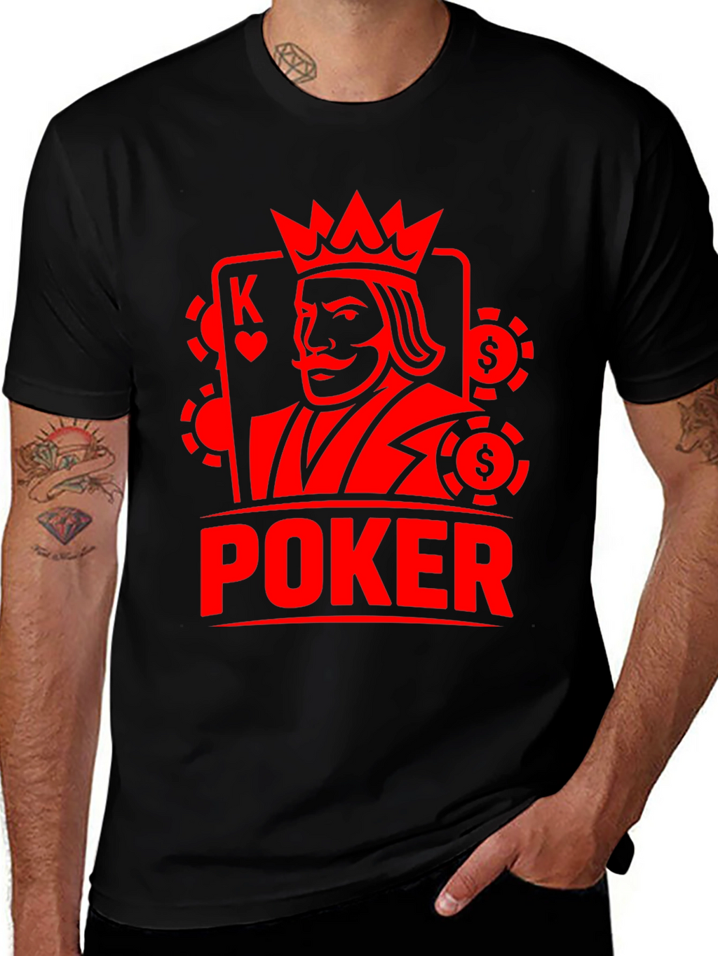 Poker King Graphic Tee - Casino Card Game Shirt