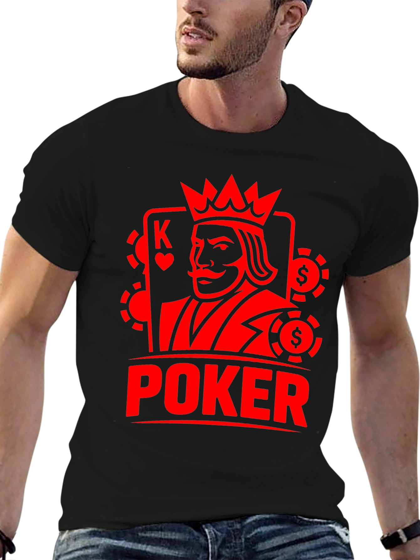 Poker King Graphic Tee - Casino Card Game Shirt