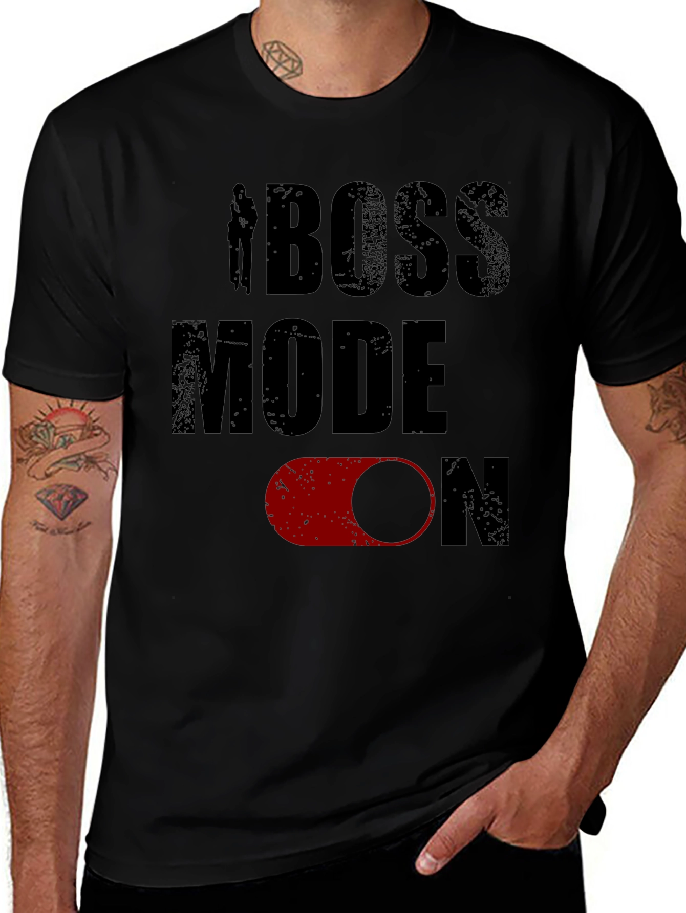 Boss Mode On Mens Black Graphic Tee