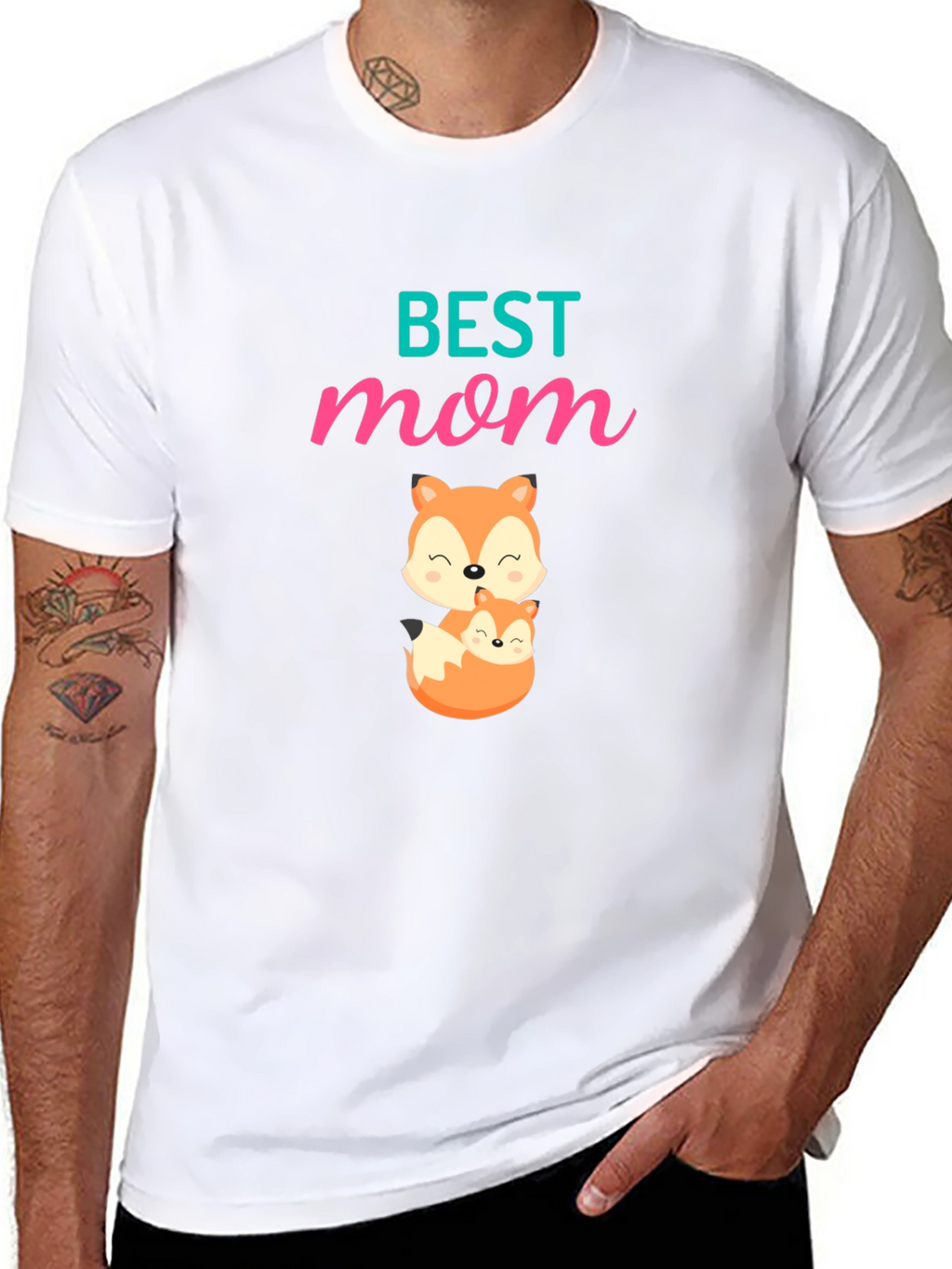 Best Mom Fox Graphic T-Shirt